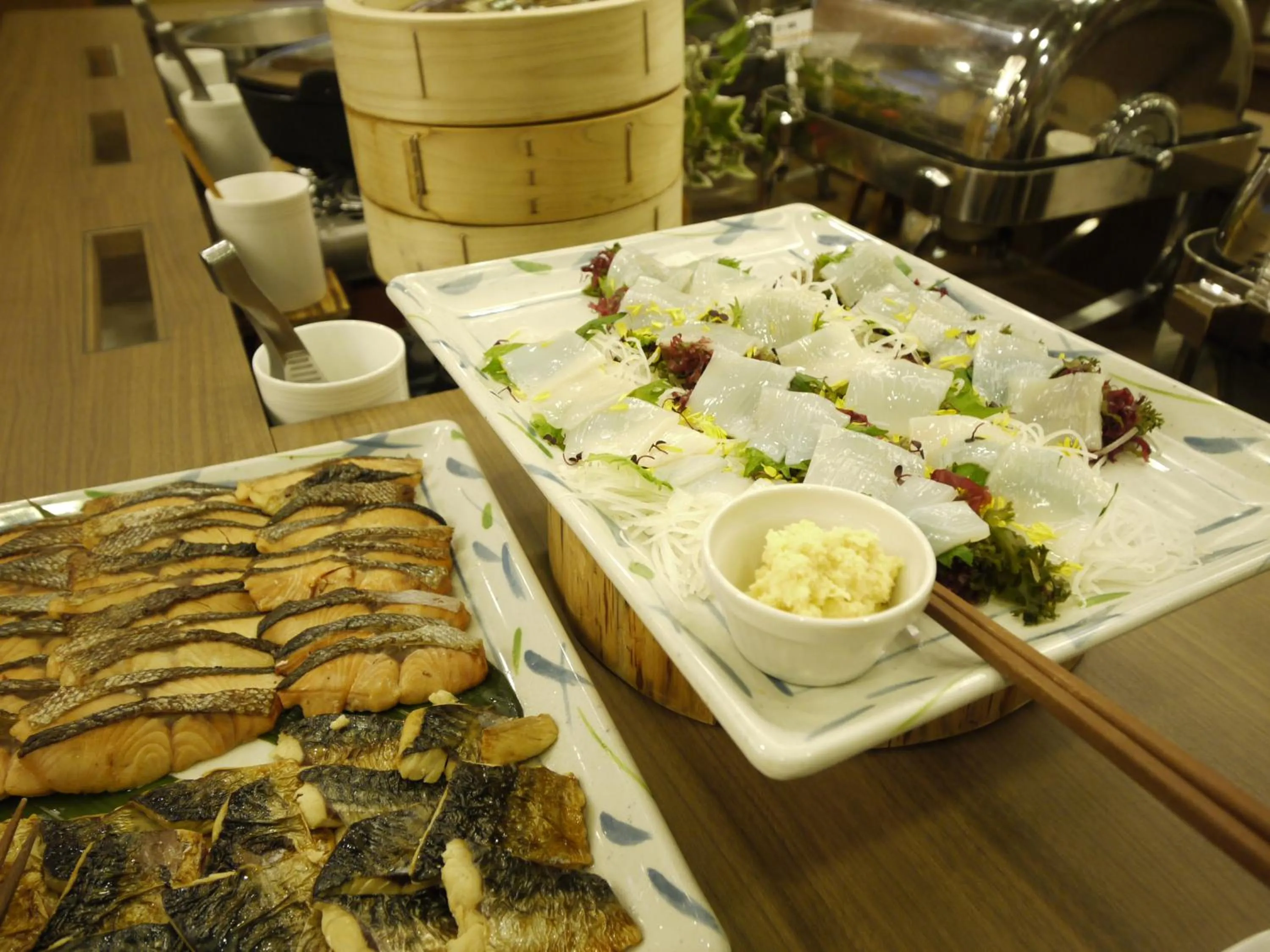 Buffet breakfast in Route Inn Grantia Hakodate Ekimae