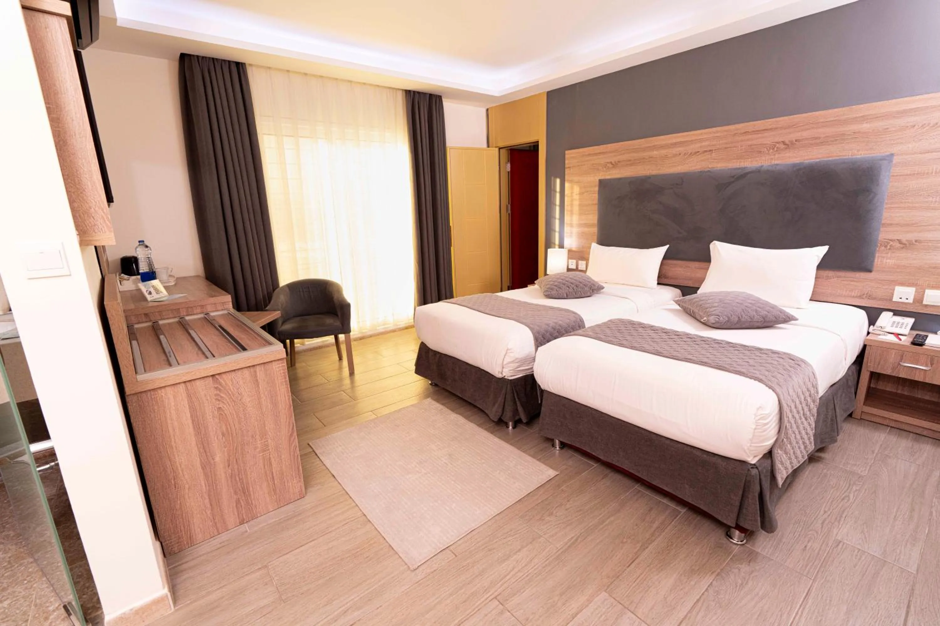 Bed in Petra Moon Hotel