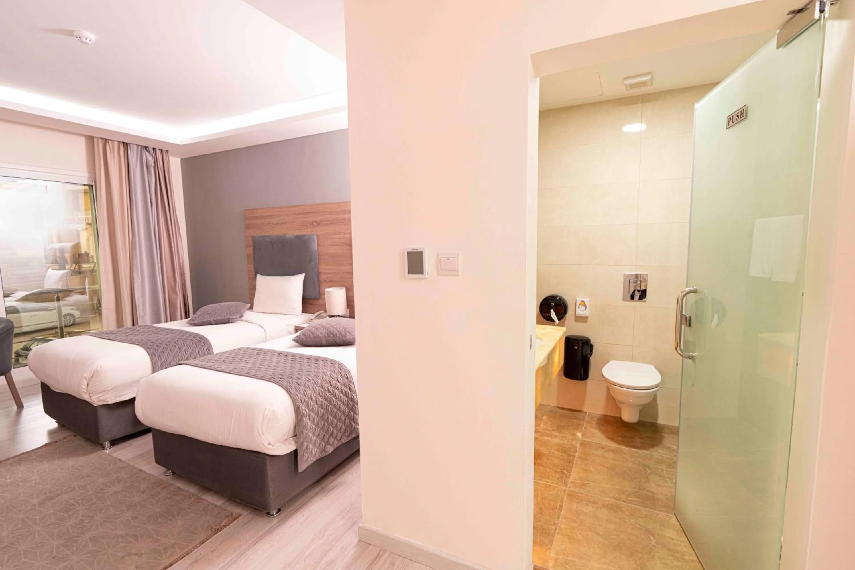 Bed in Petra Moon Hotel