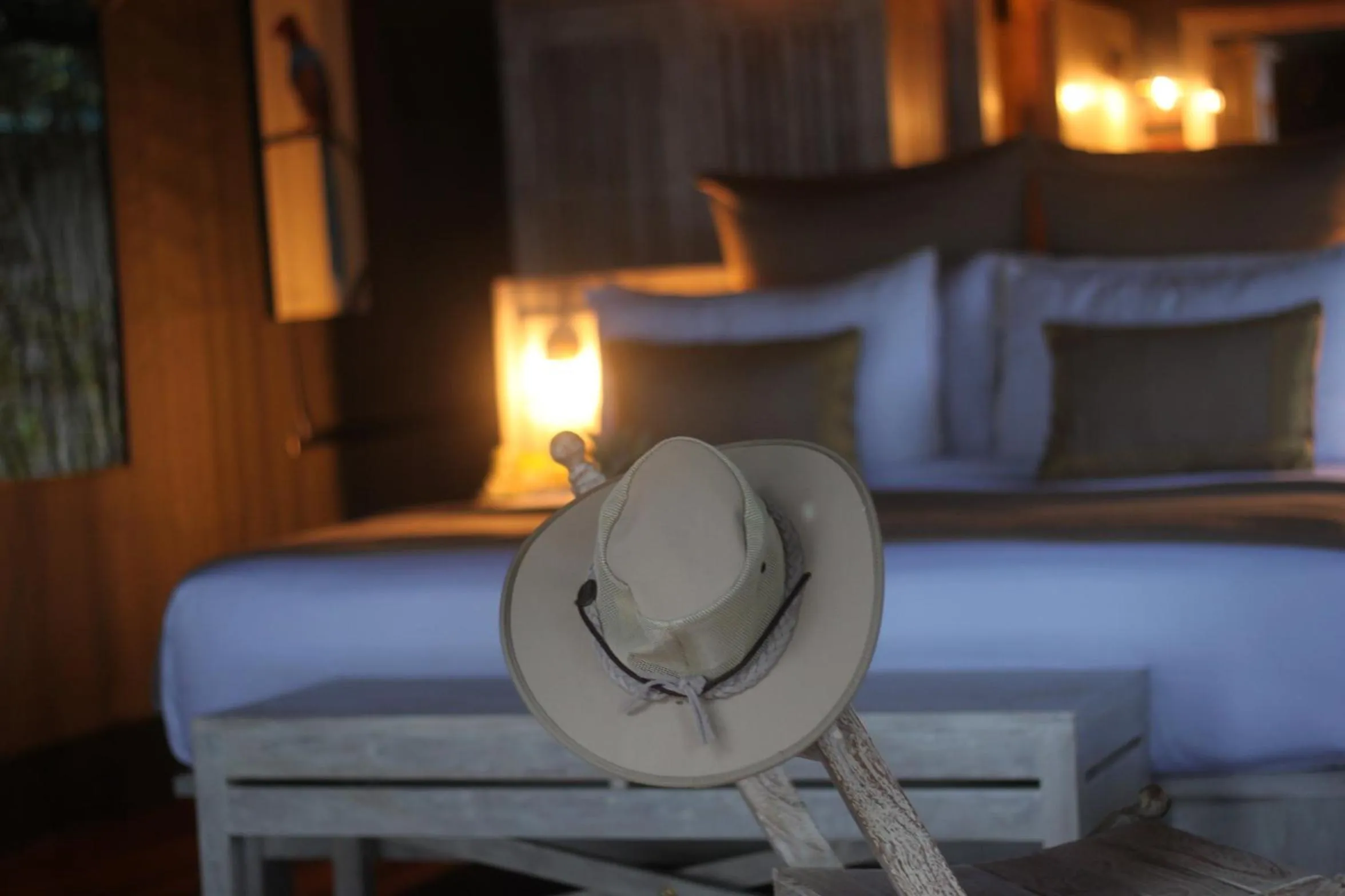 Bed in Flameback Eco Lodge