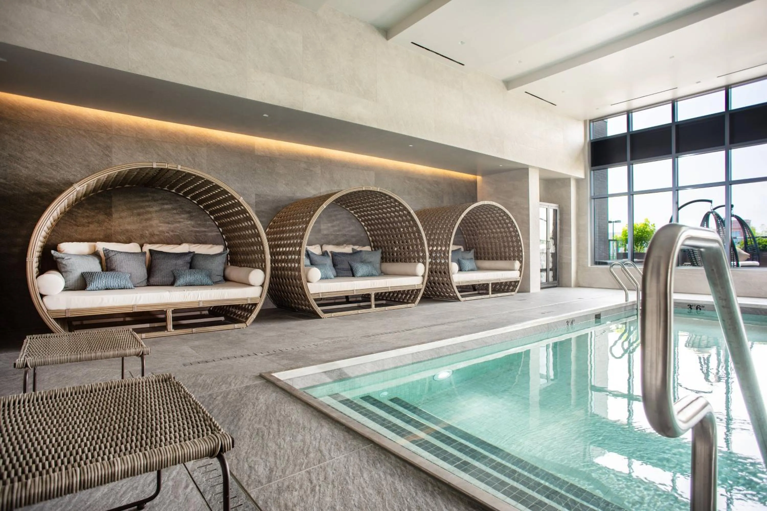 Swimming pool in The Row Hotel at Assembly Row, Autograph Collection