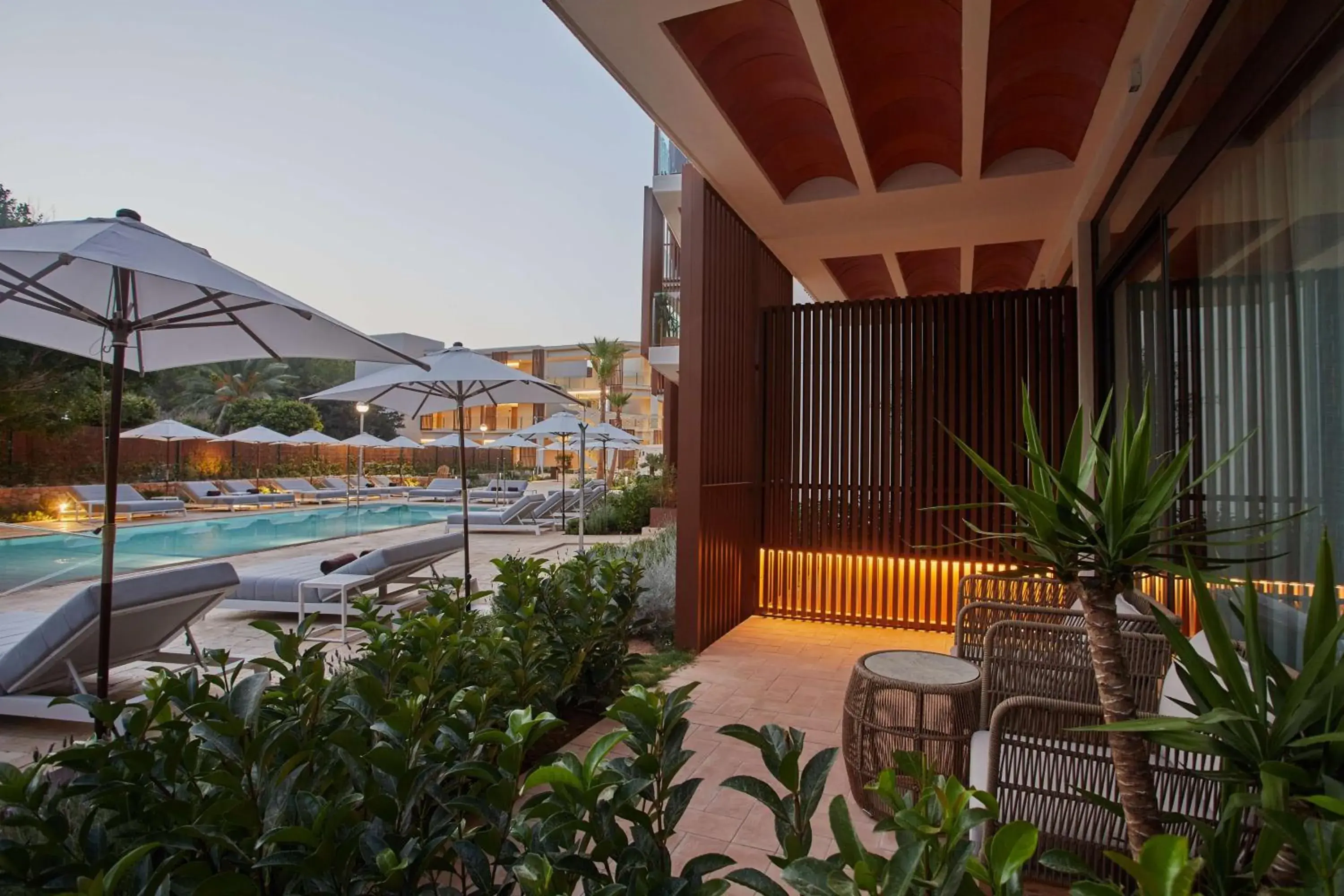 Deluxe Twin Room with Pool View in The Club Cala San Miguel Hotel Ibiza, Curio Collection by Hilton, Adults only Deluxe Twin Room with Pool View in The Club Cala San Miguel Hotel Ibiza, Curio Collection by Hilton, Adults only