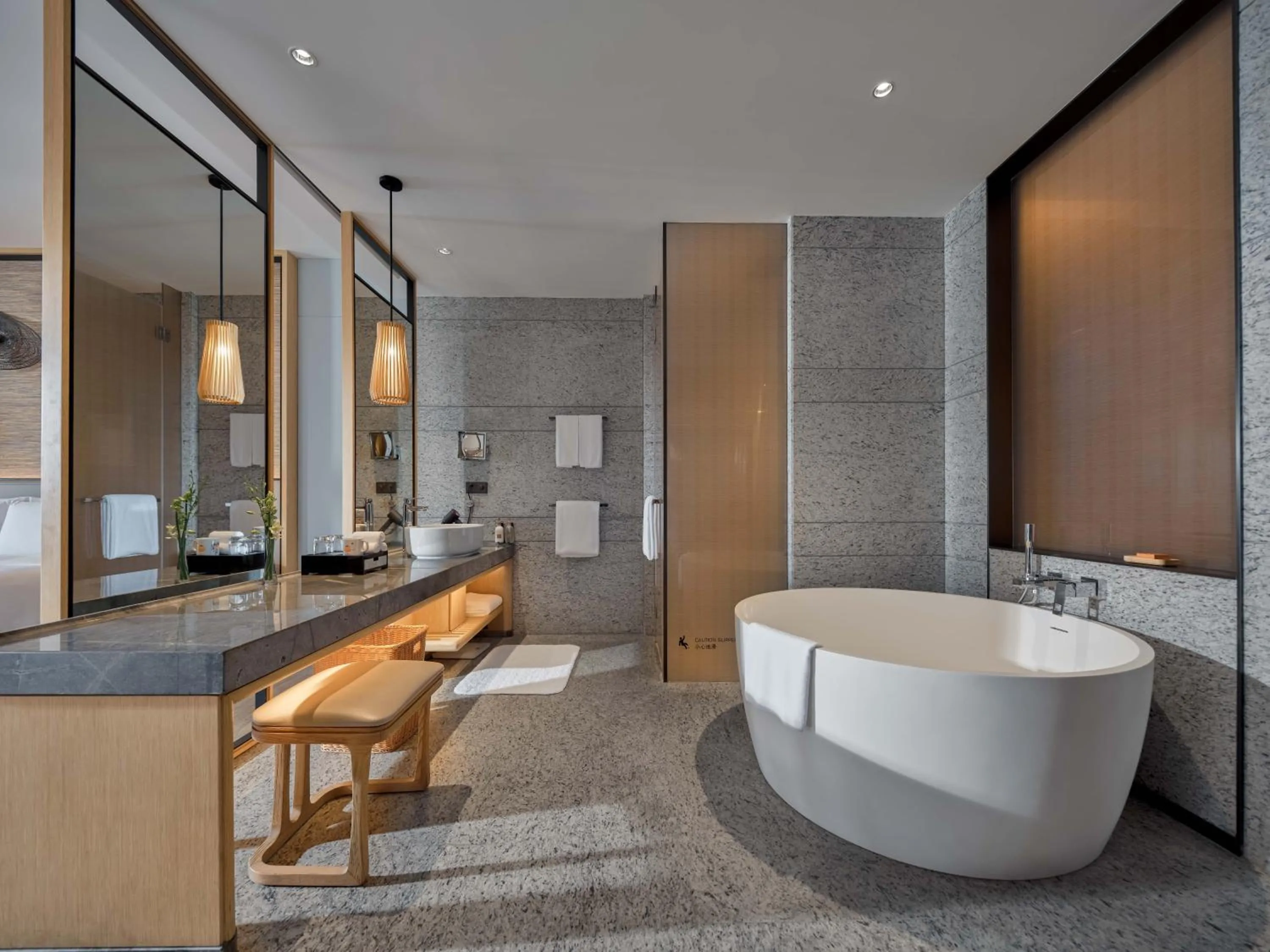 Bathroom in Crowne Plaza Sanya Haitang Bay Resort by IHG