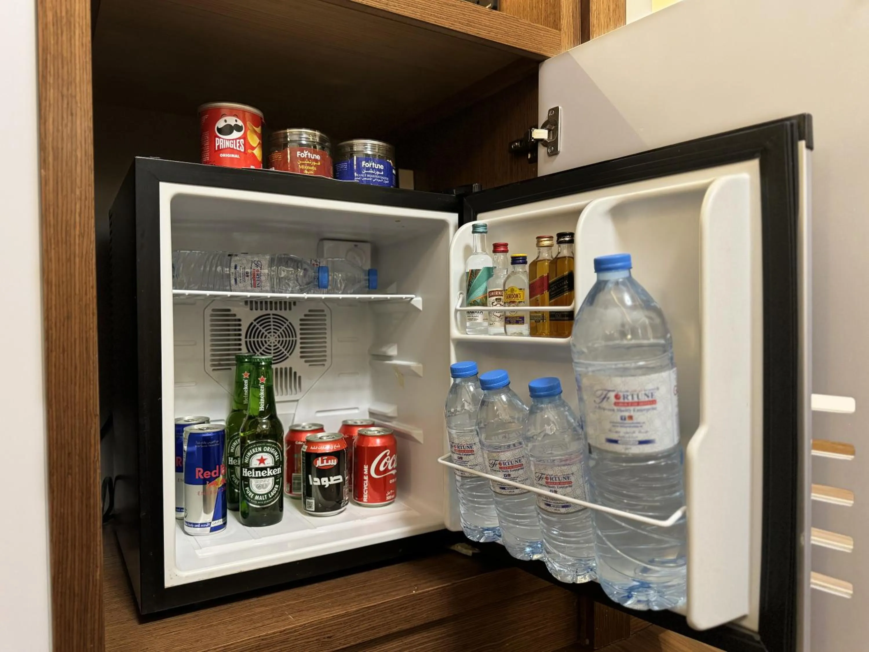 minibar in Fortune Plaza Hotel, Dubai Airport