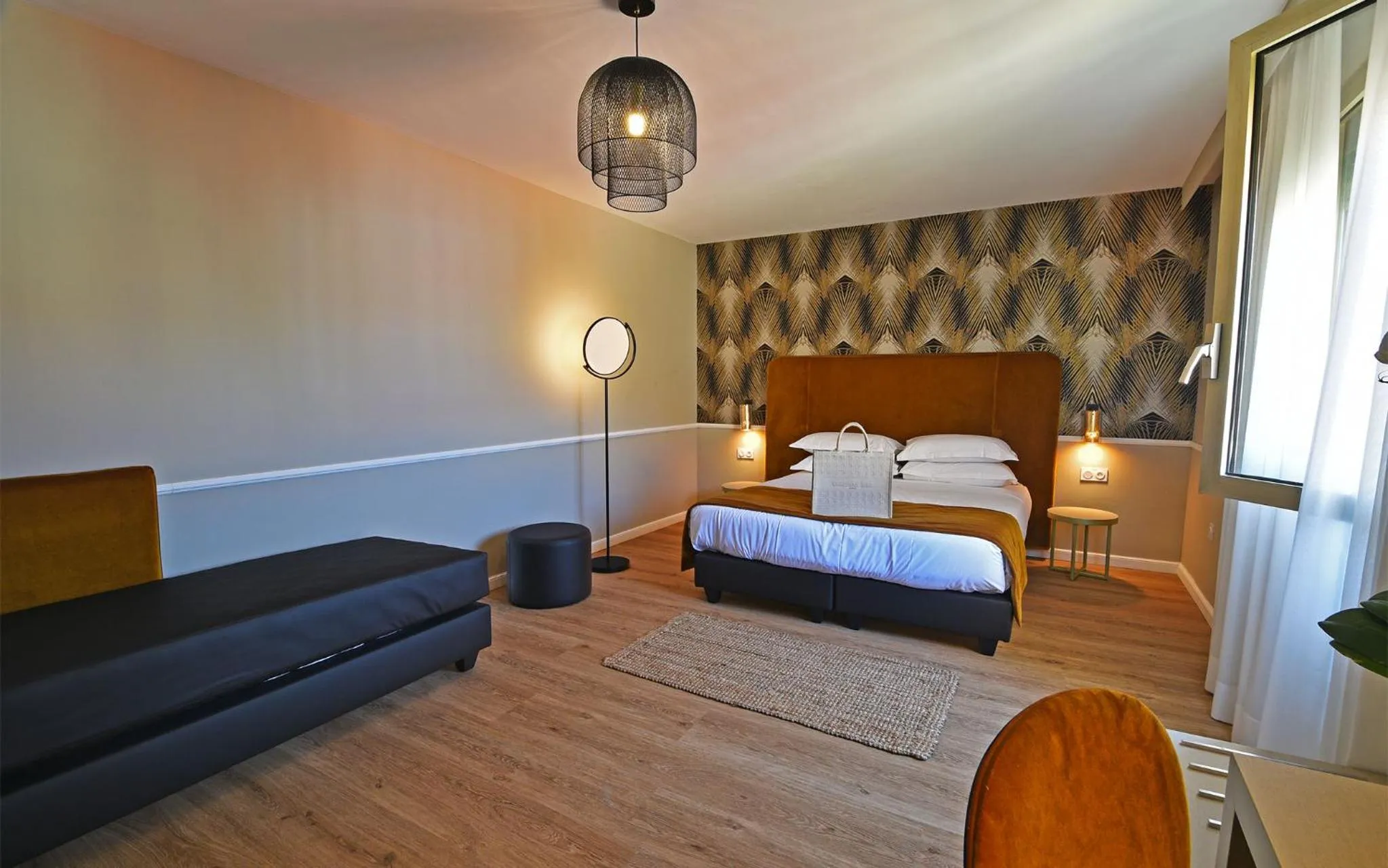 Bed in Hotel Restaurant Christophe Colomb