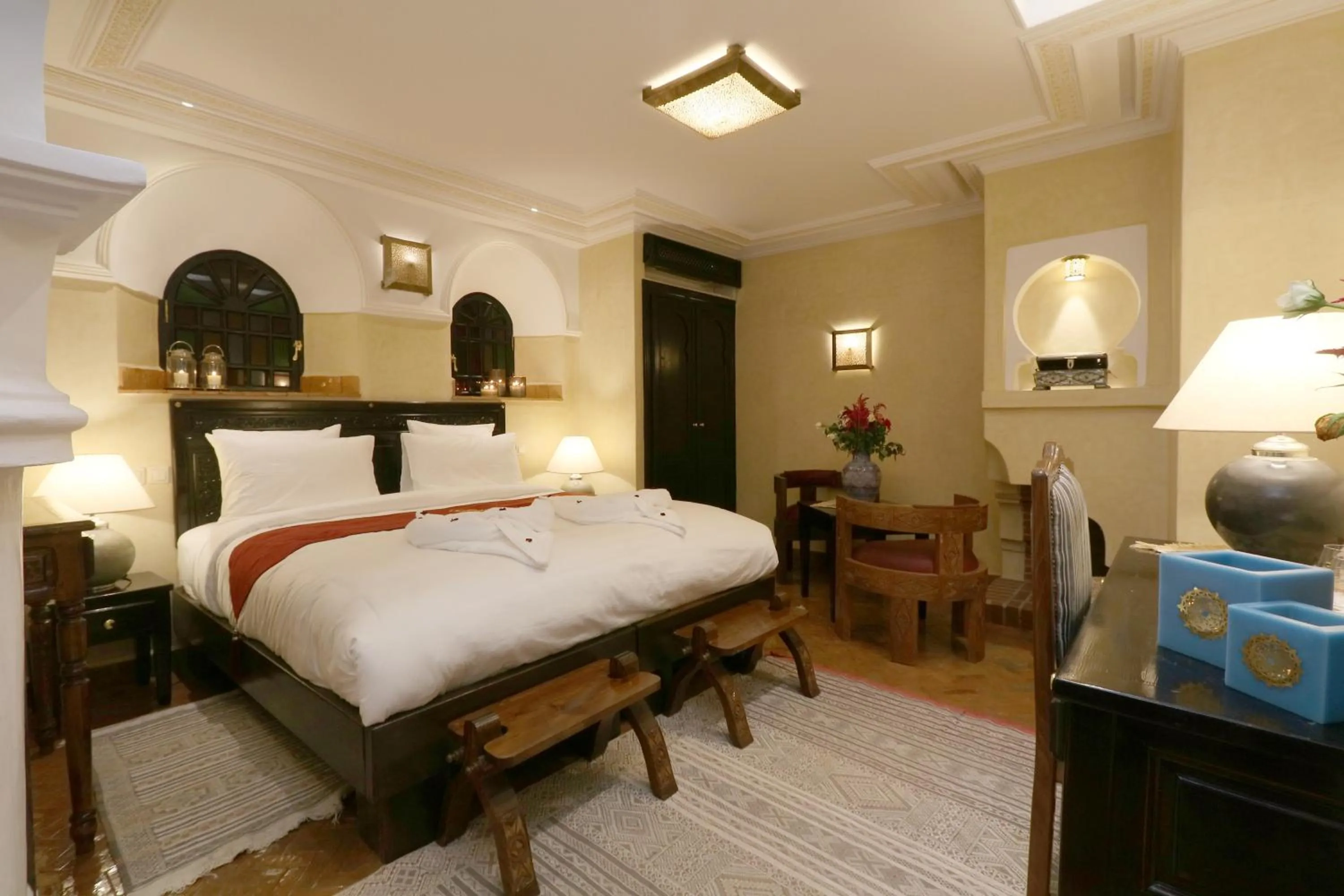 Bed in Riad Omara al Kasbah