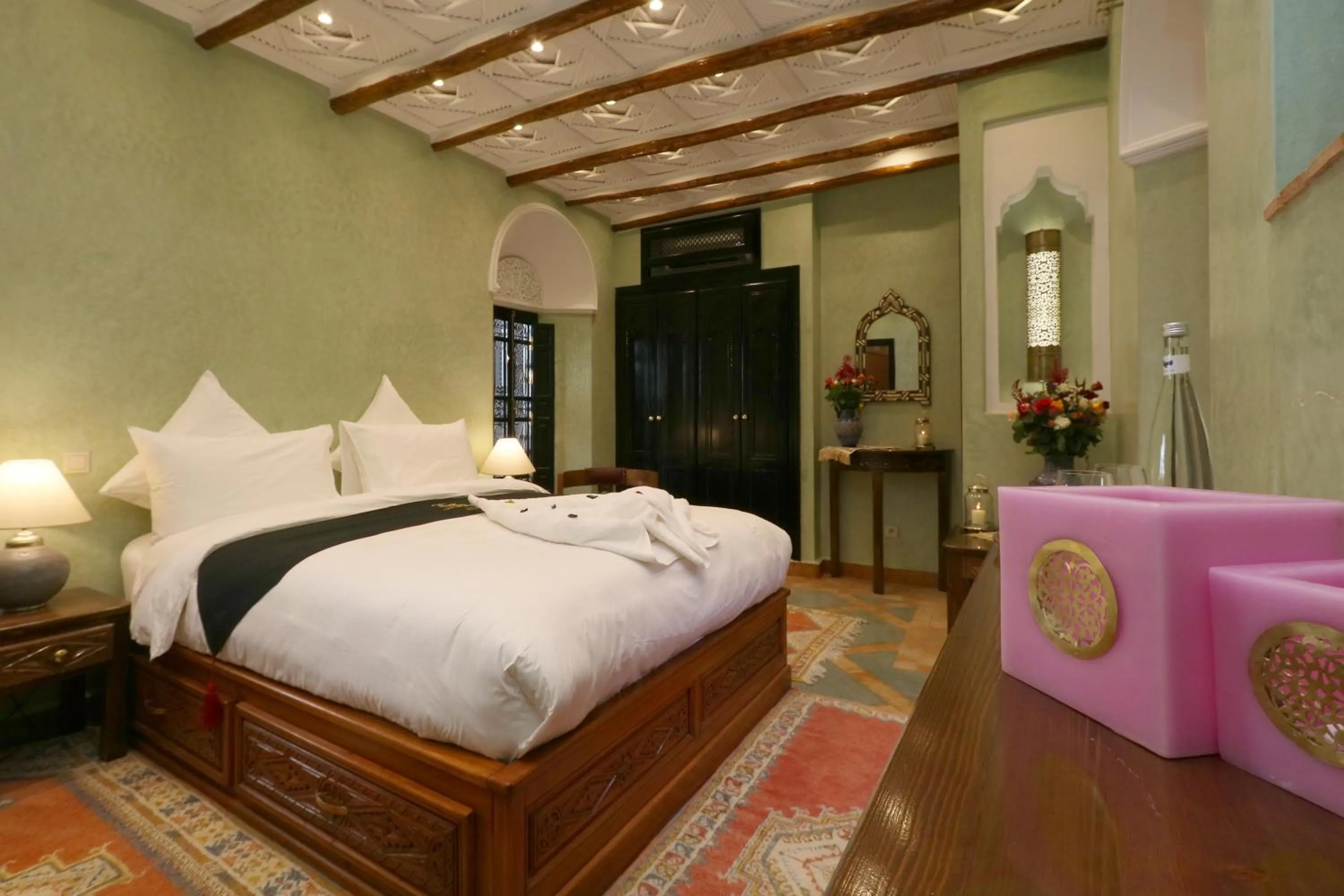 Bed in Riad Omara al Kasbah