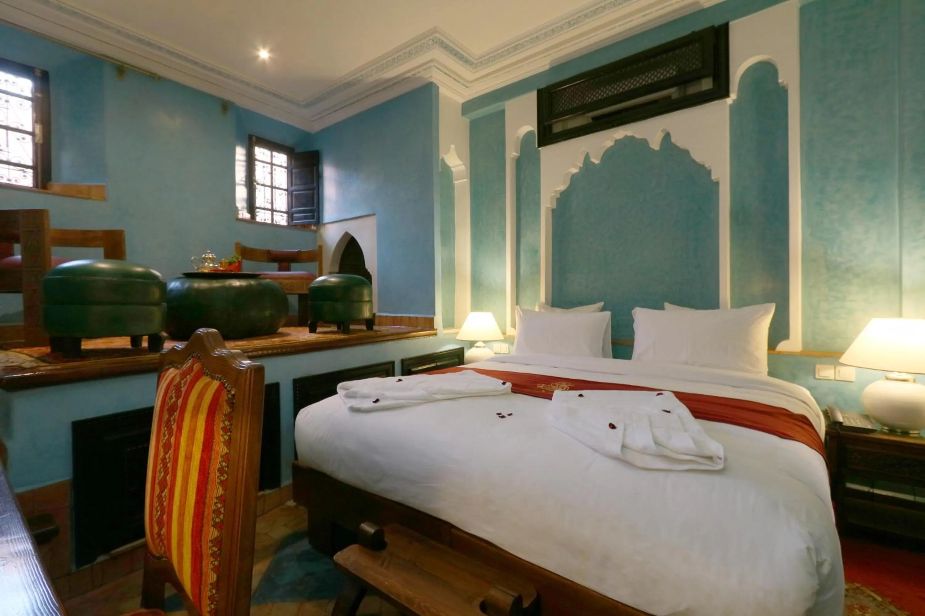 Bed in Riad Omara al Kasbah