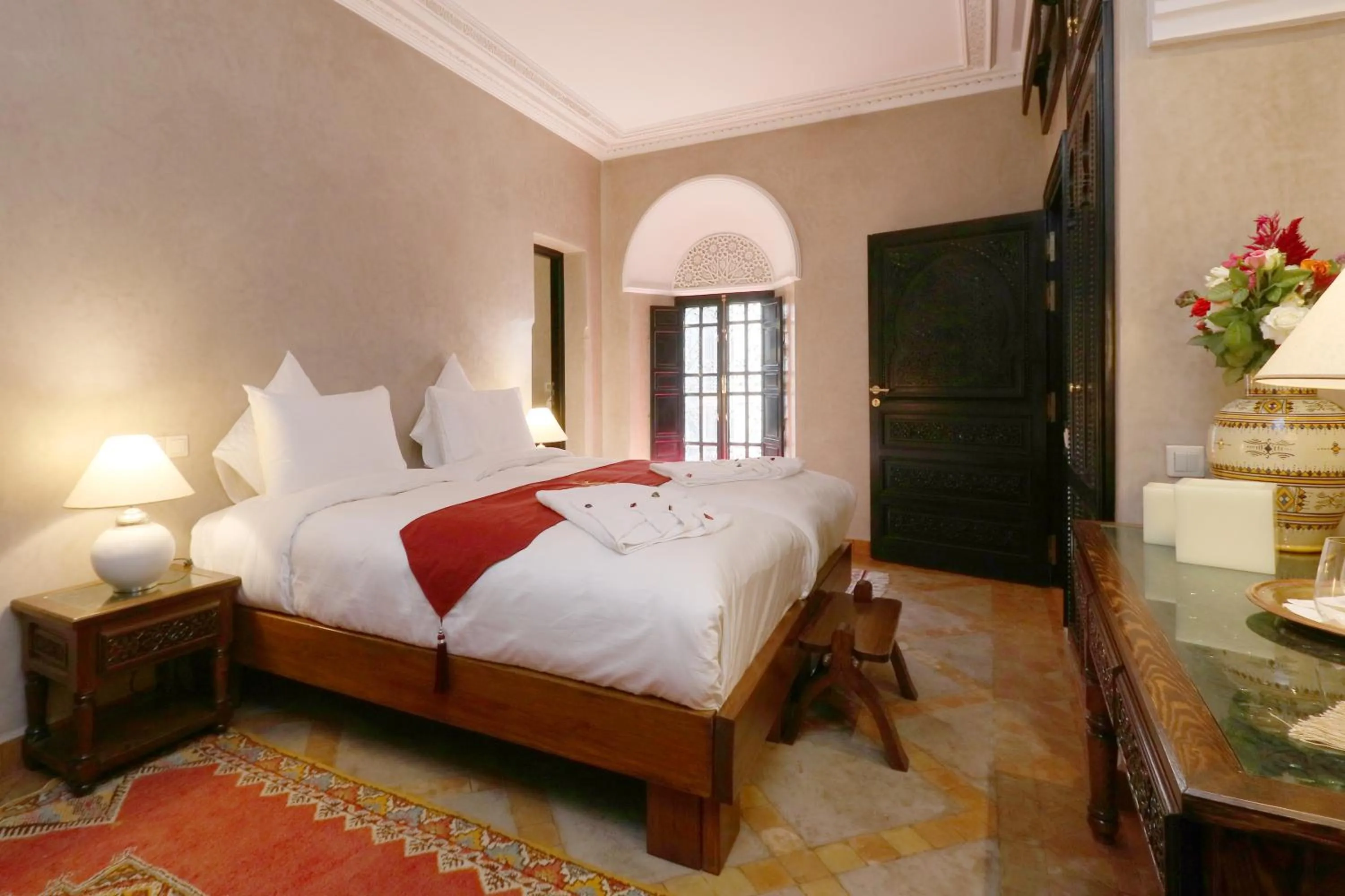 Bed in Riad Omara al Kasbah