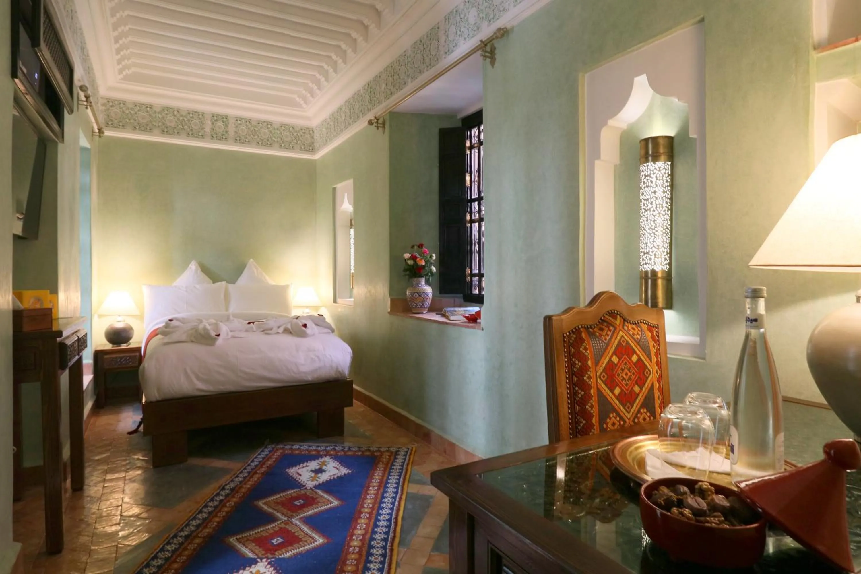 Bed in Riad Omara al Kasbah