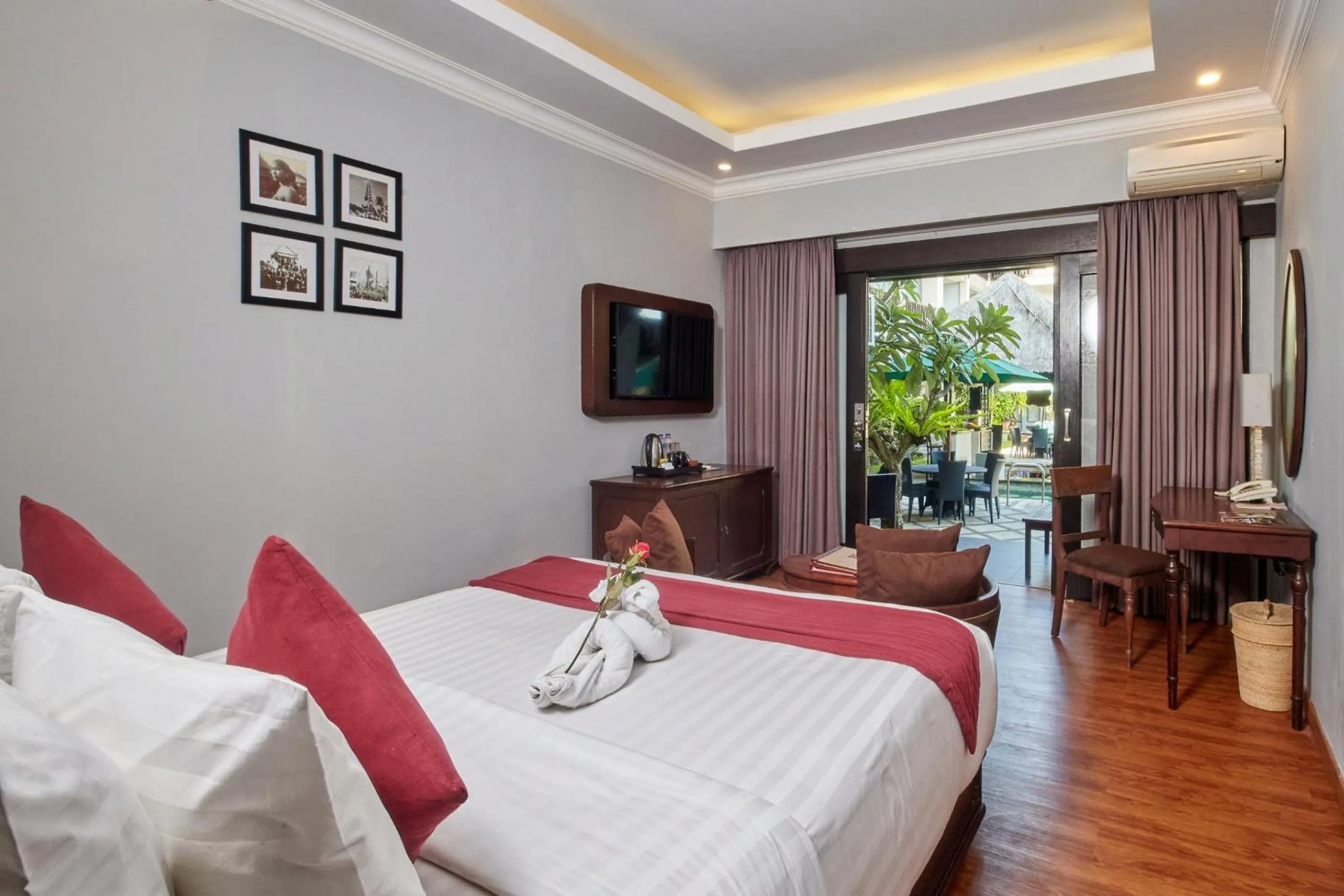 View (from property/room), Bed in The Lokha Legian Resort & Spa