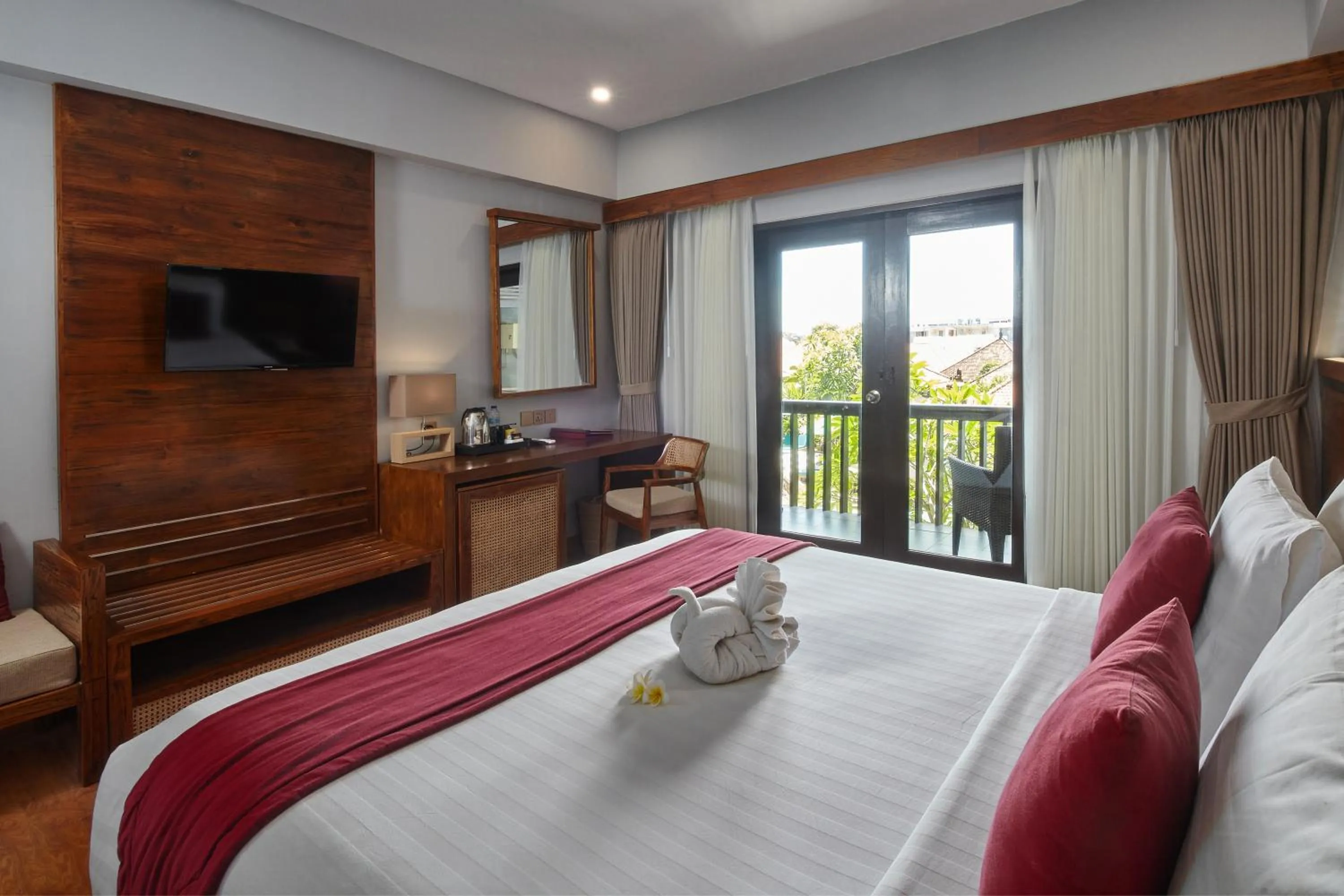 View (from property/room), Bed in The Lokha Legian Resort & Spa