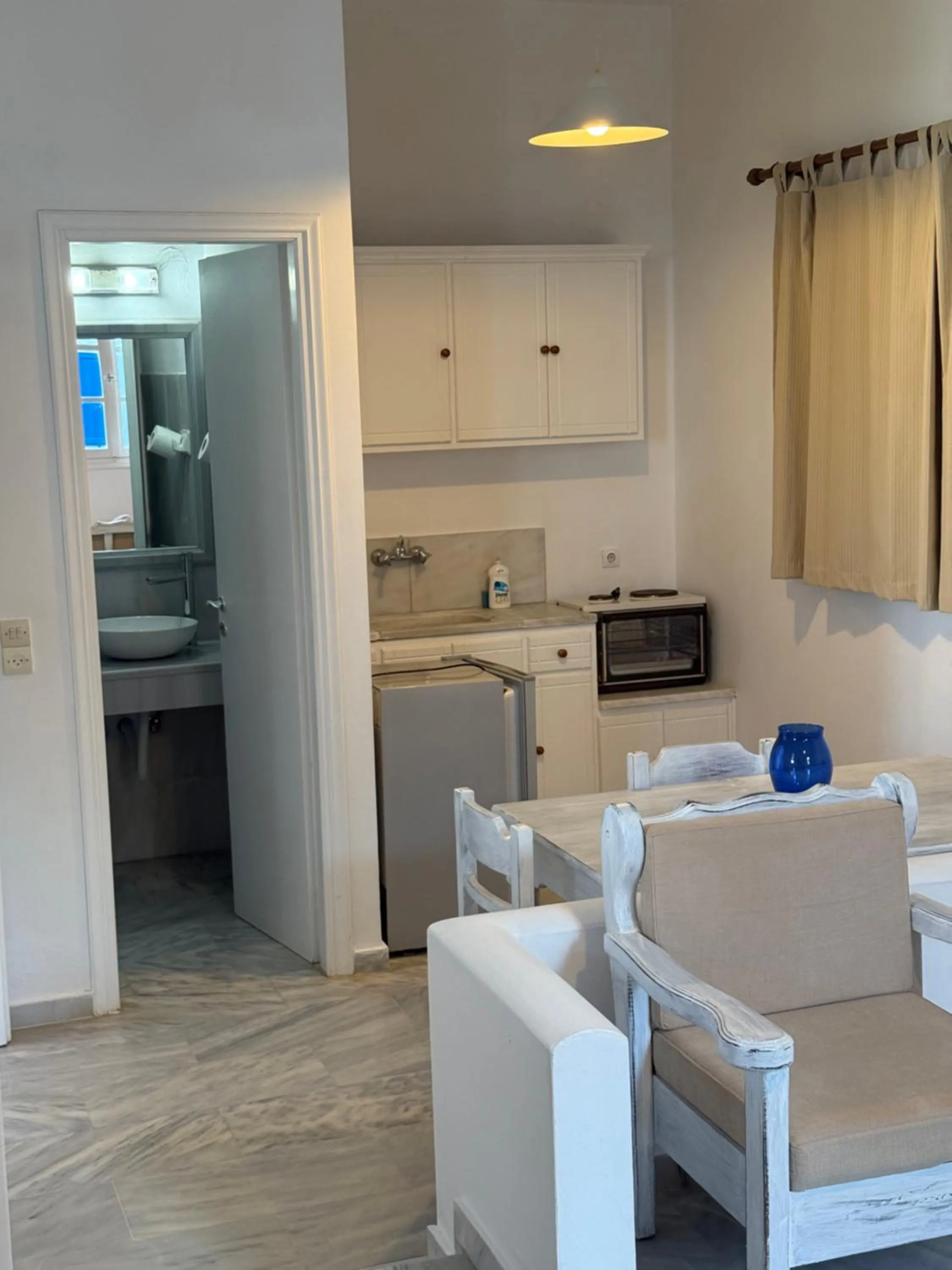 Kitchen or kitchenette in Kionia Galini Bangalows