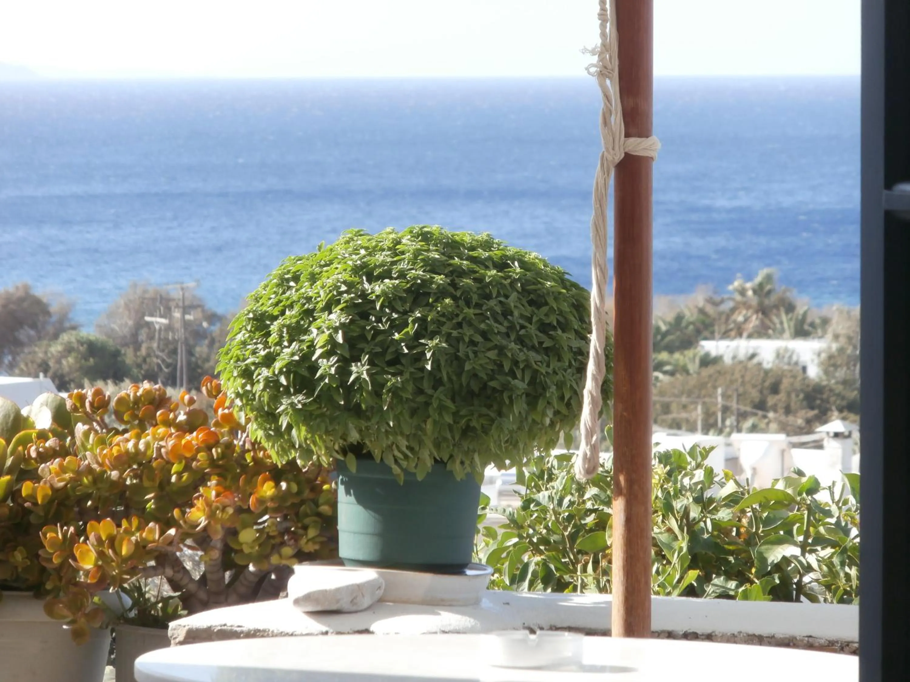 Inner courtyard view in Kionia Galini Bangalows
