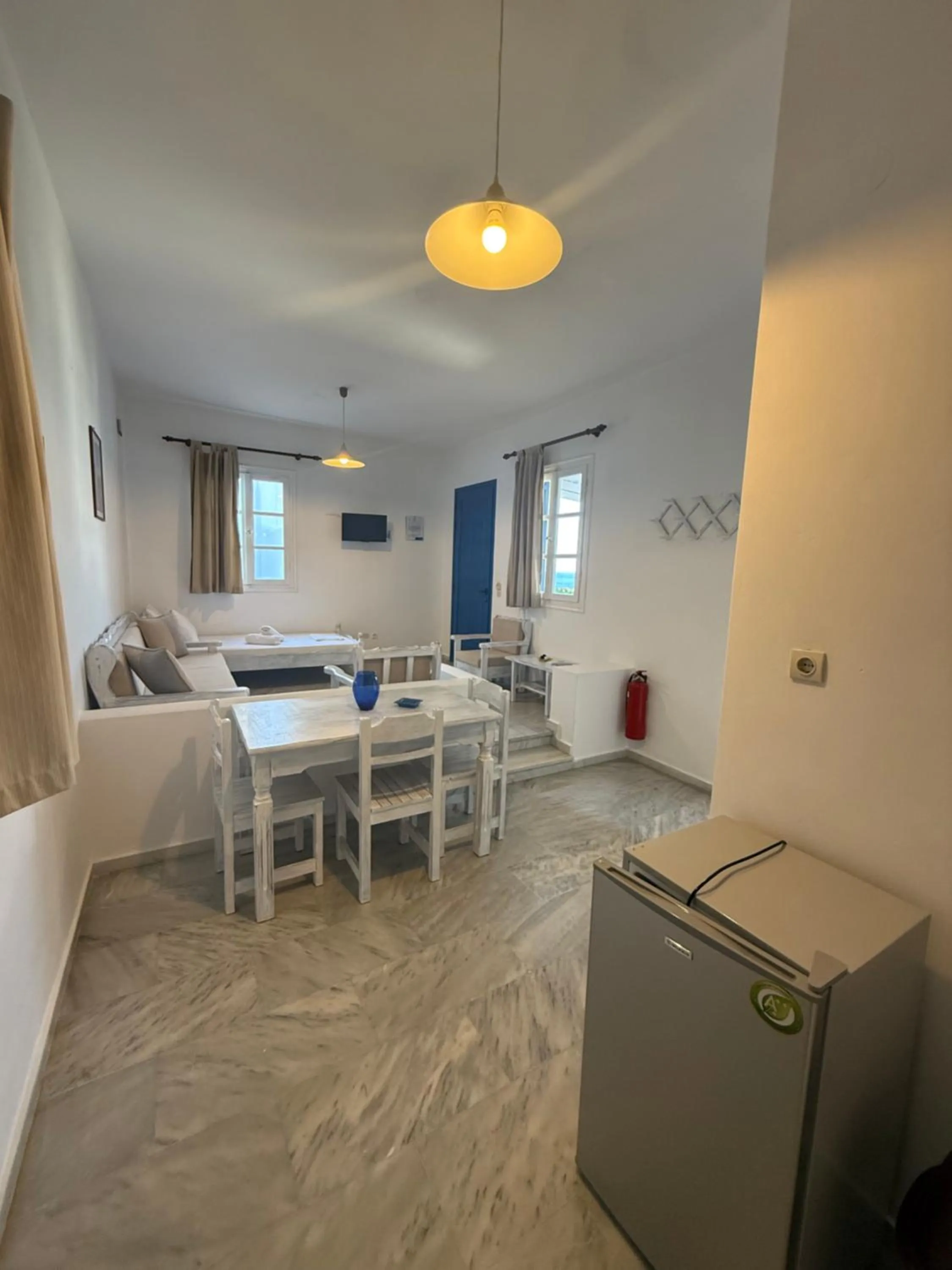 Living room in Kionia Galini Bangalows