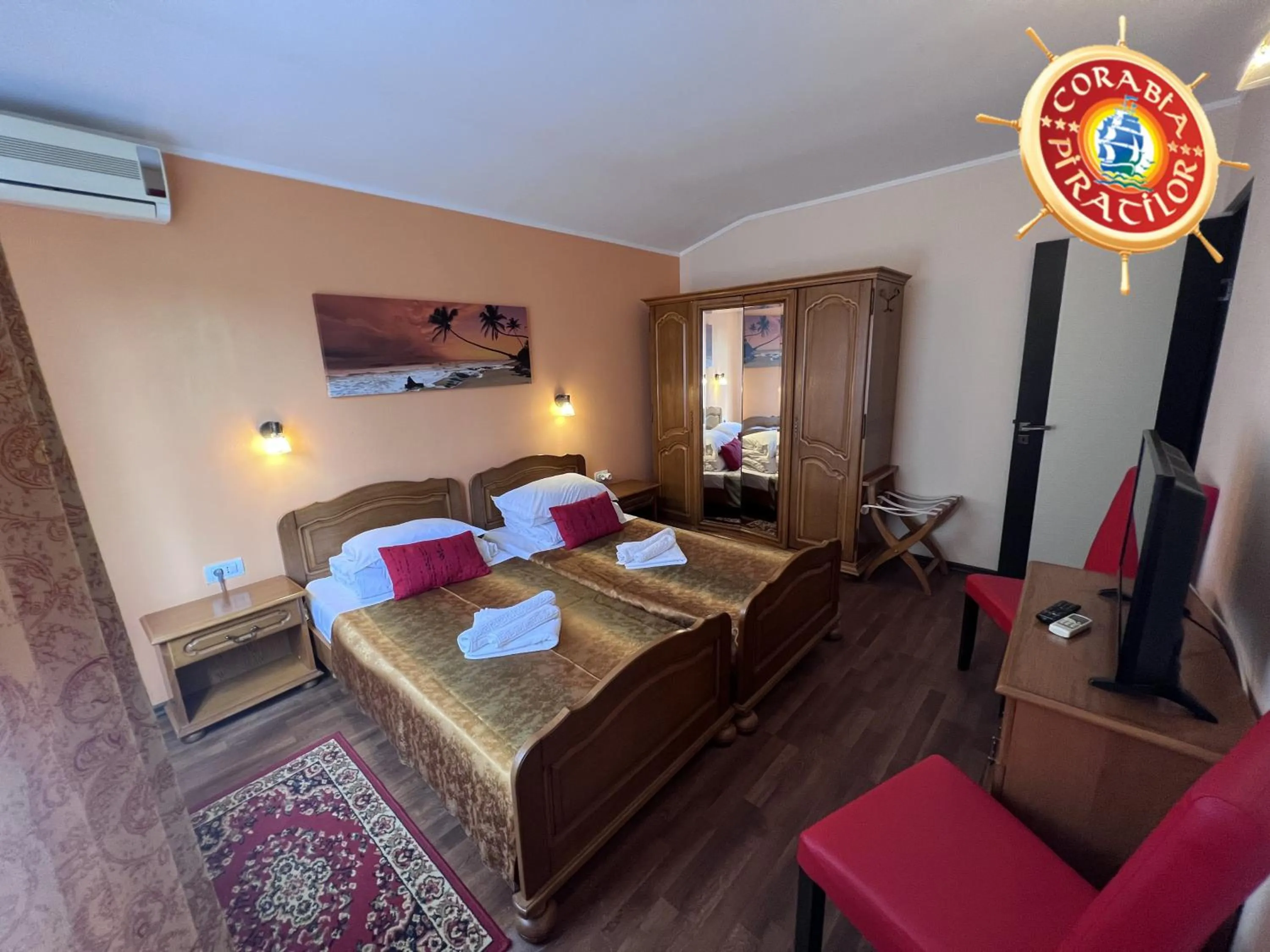 Bedroom, Bed in Club de Vacanta Corabia Piratilor - Family Resort Mamaia Nord