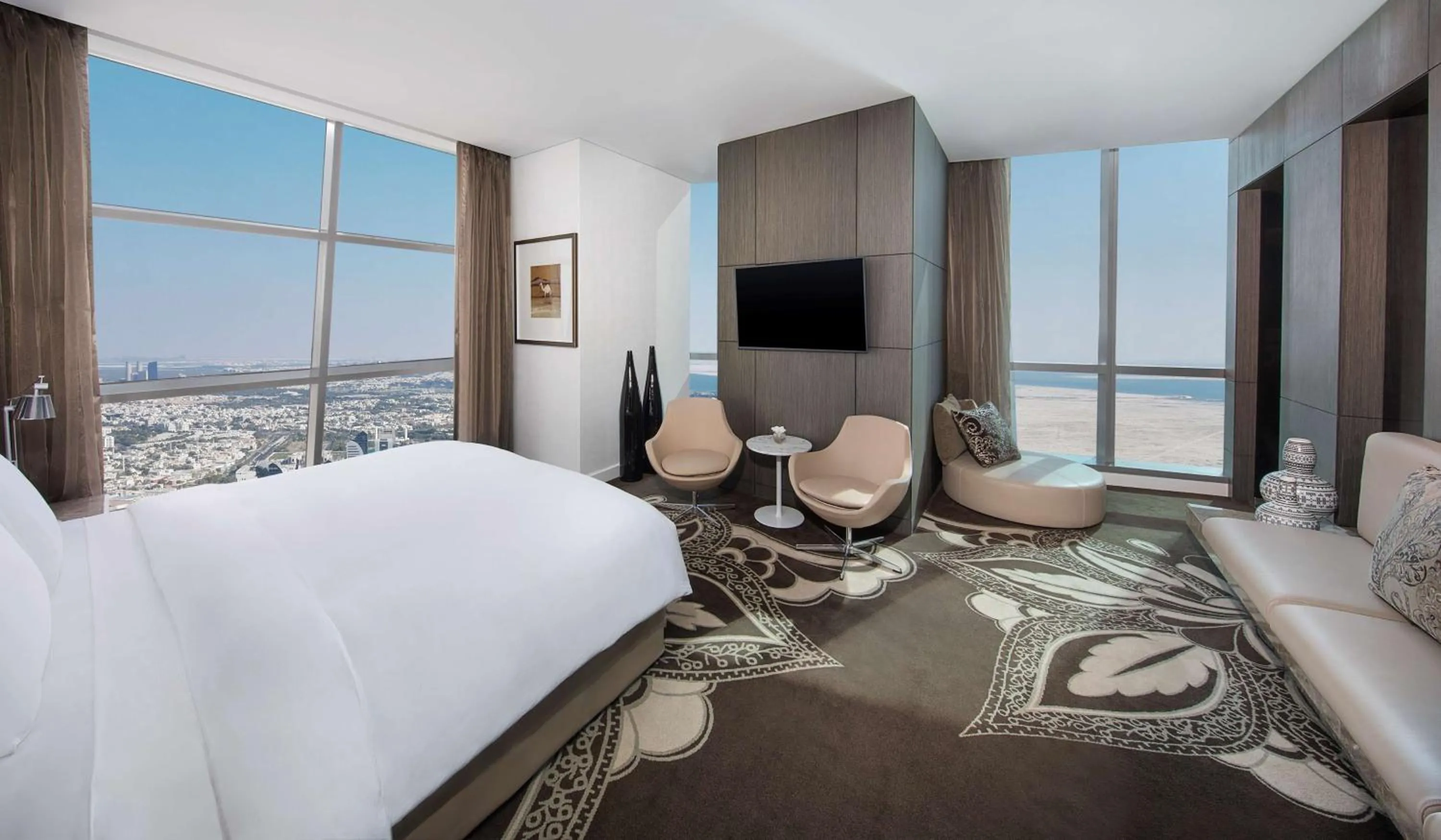 Living room, Bed in Conrad Abu Dhabi Etihad Towers