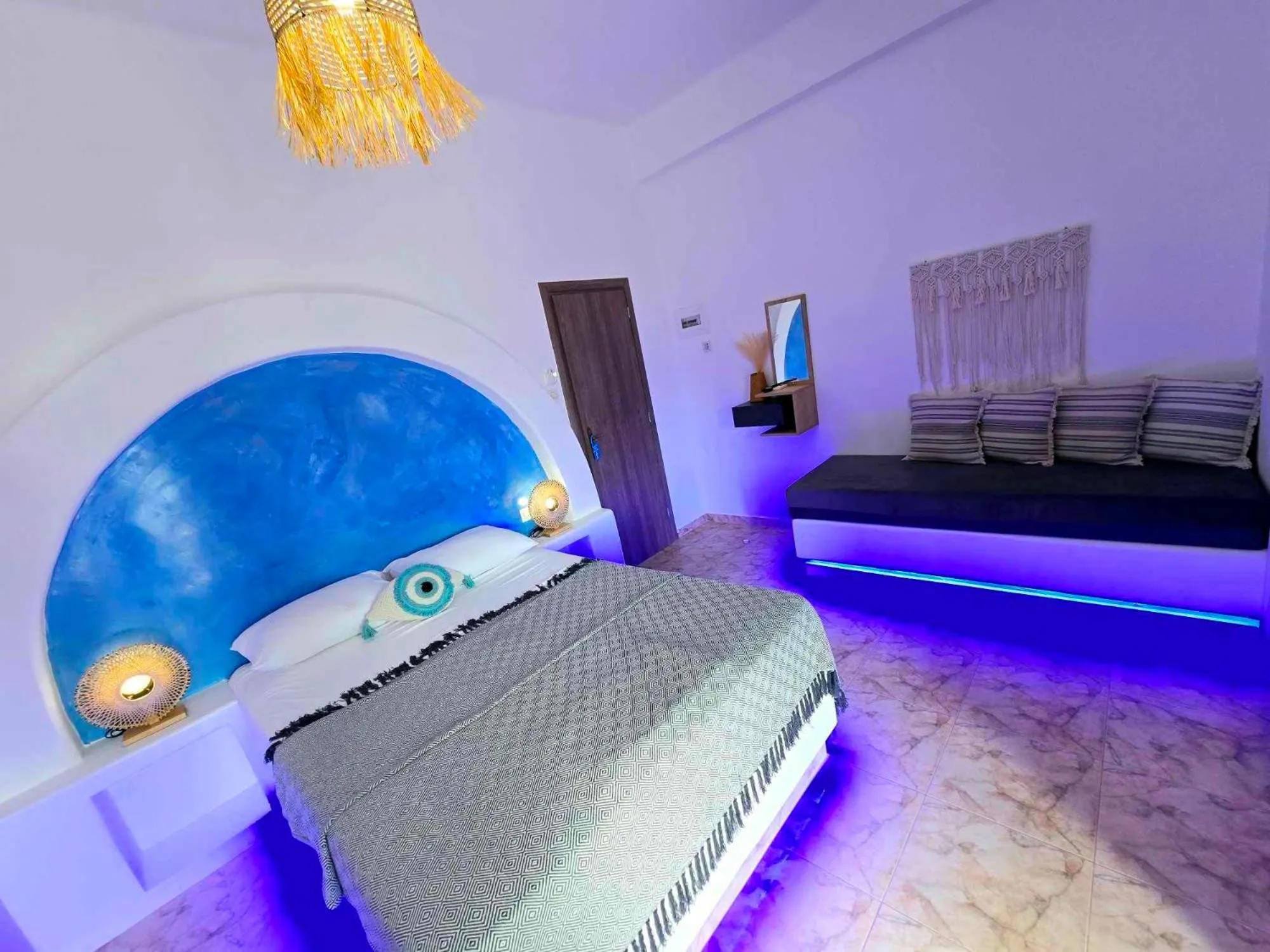 Bed in Papafotis Apartments & Suites