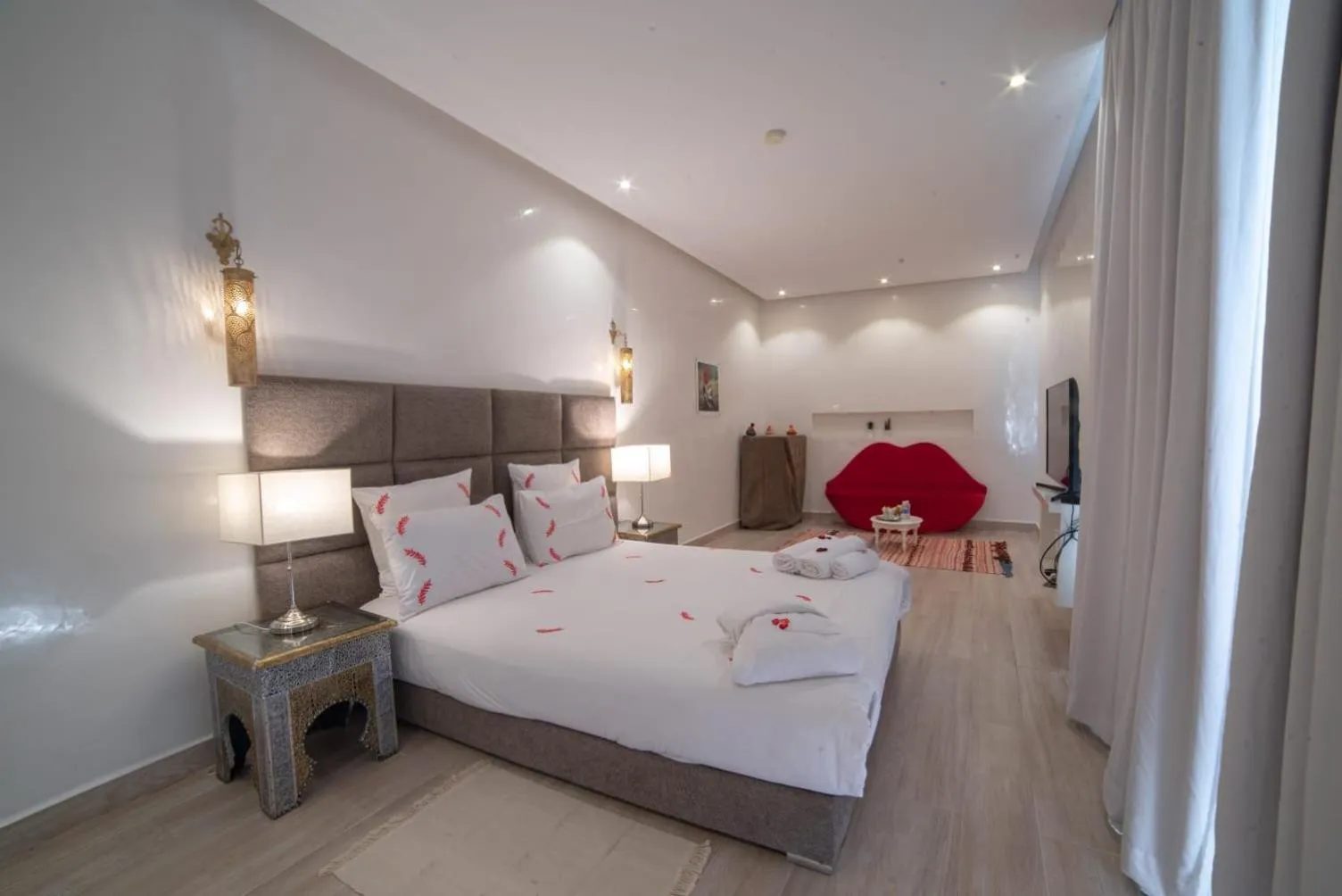 Bed in Riad Tsar Mimoun