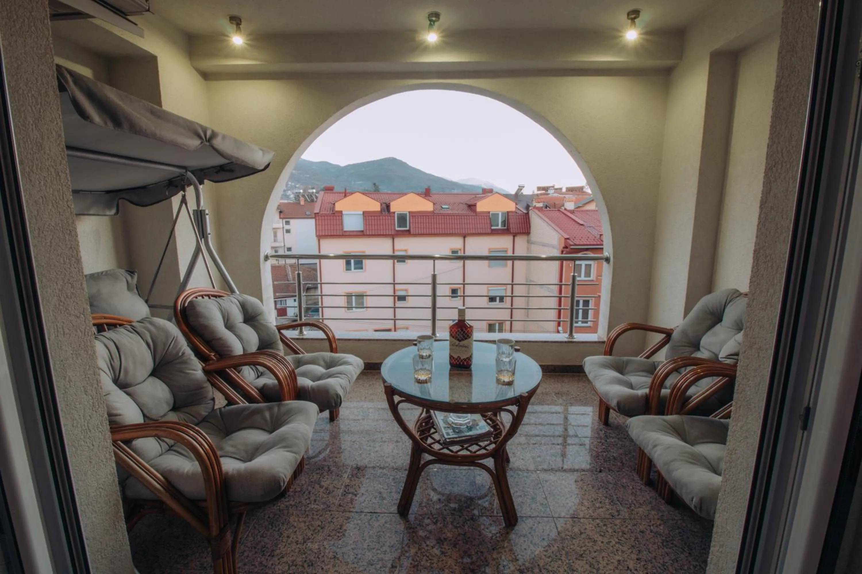 Seating area in Villa Dislievski