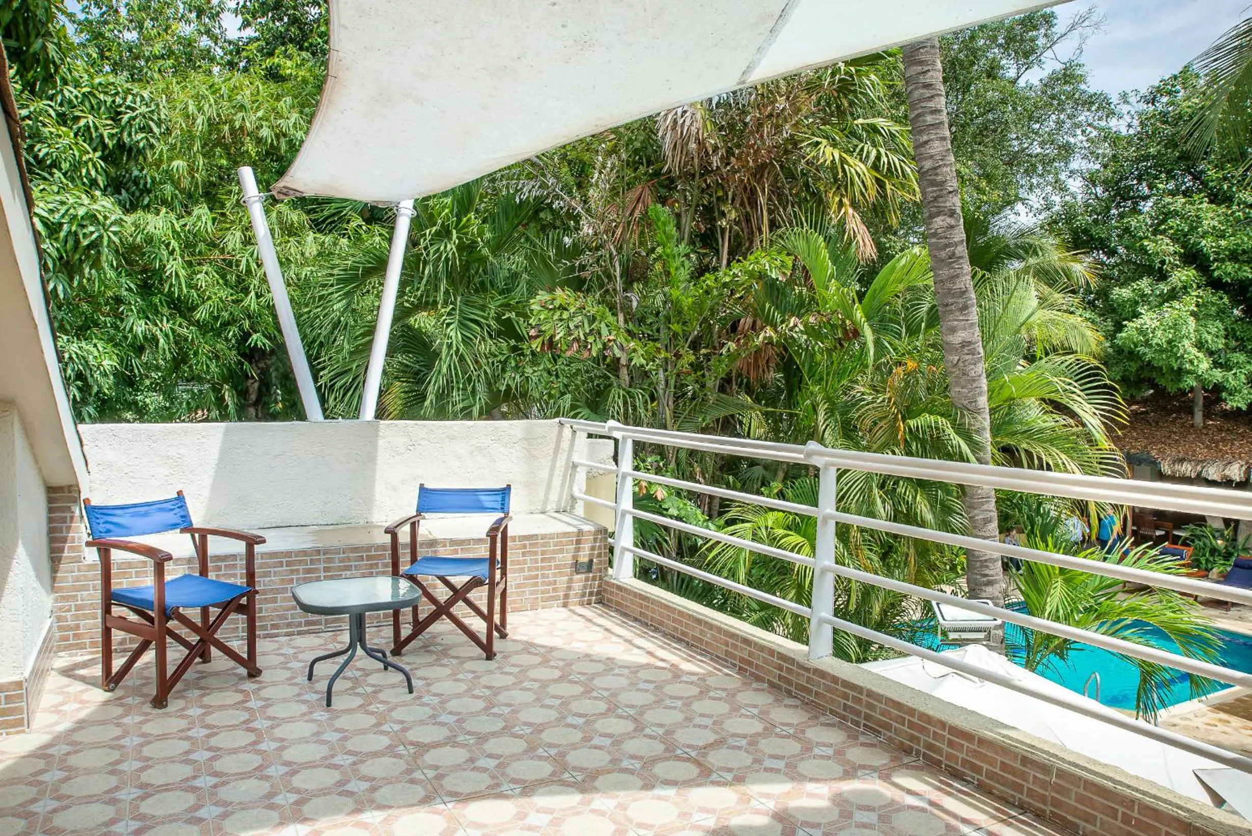 Balcony/Terrace in Hotel Santorini Express y Cabañas