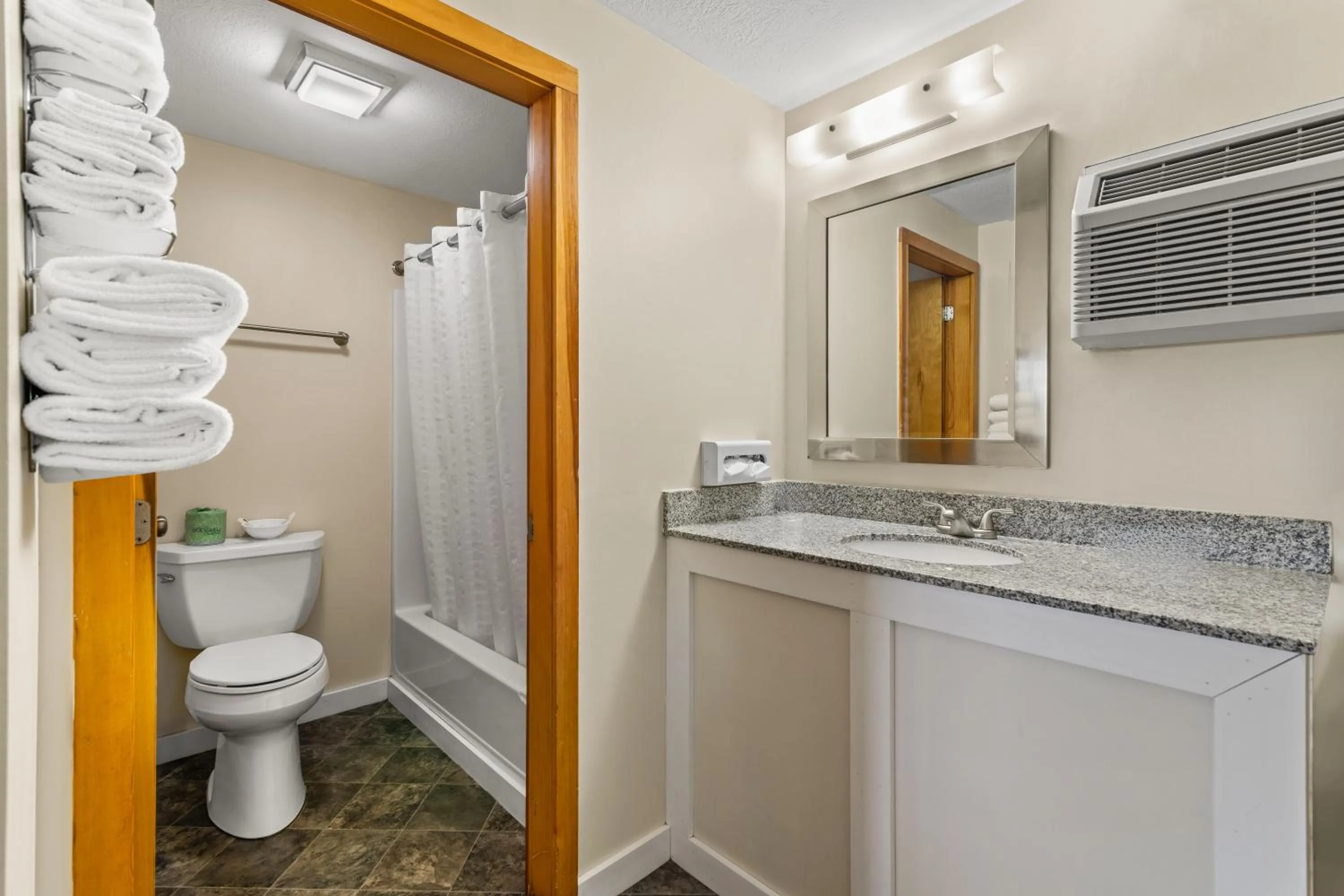 Shower in Americas Best Value Inn Biddeford