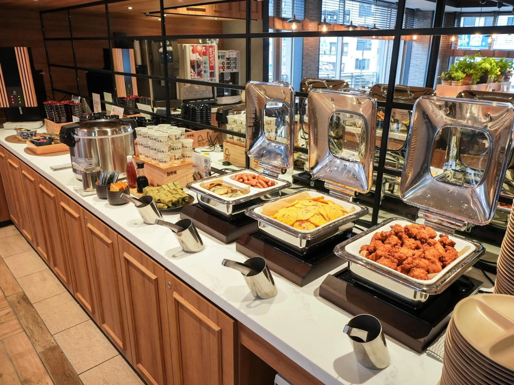 Buffet breakfast in Super Hotel Nara Shin Omiya Ekimae