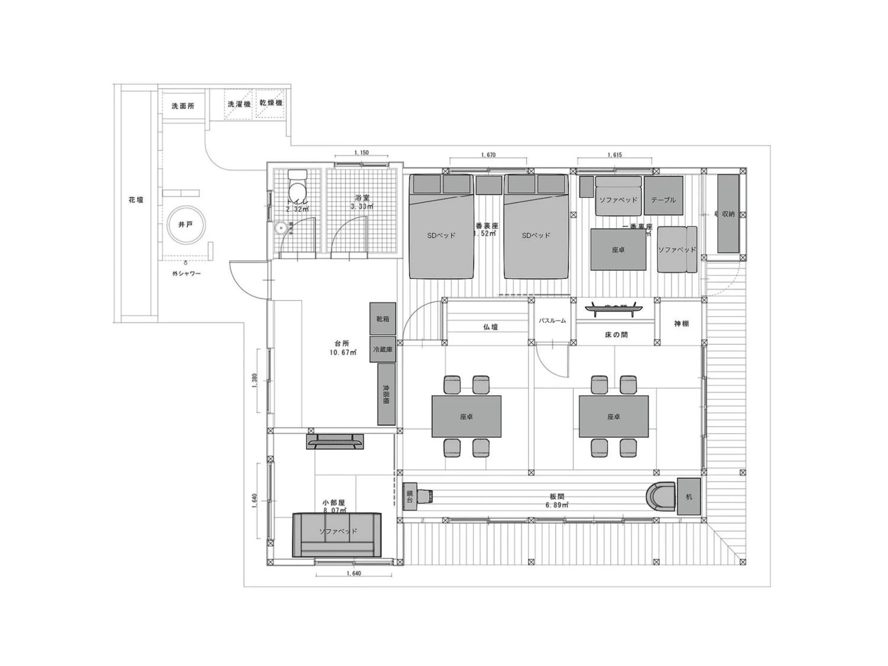 Floor plan in #Nerome01 Traditional Okinawan House in Ogimi, bc