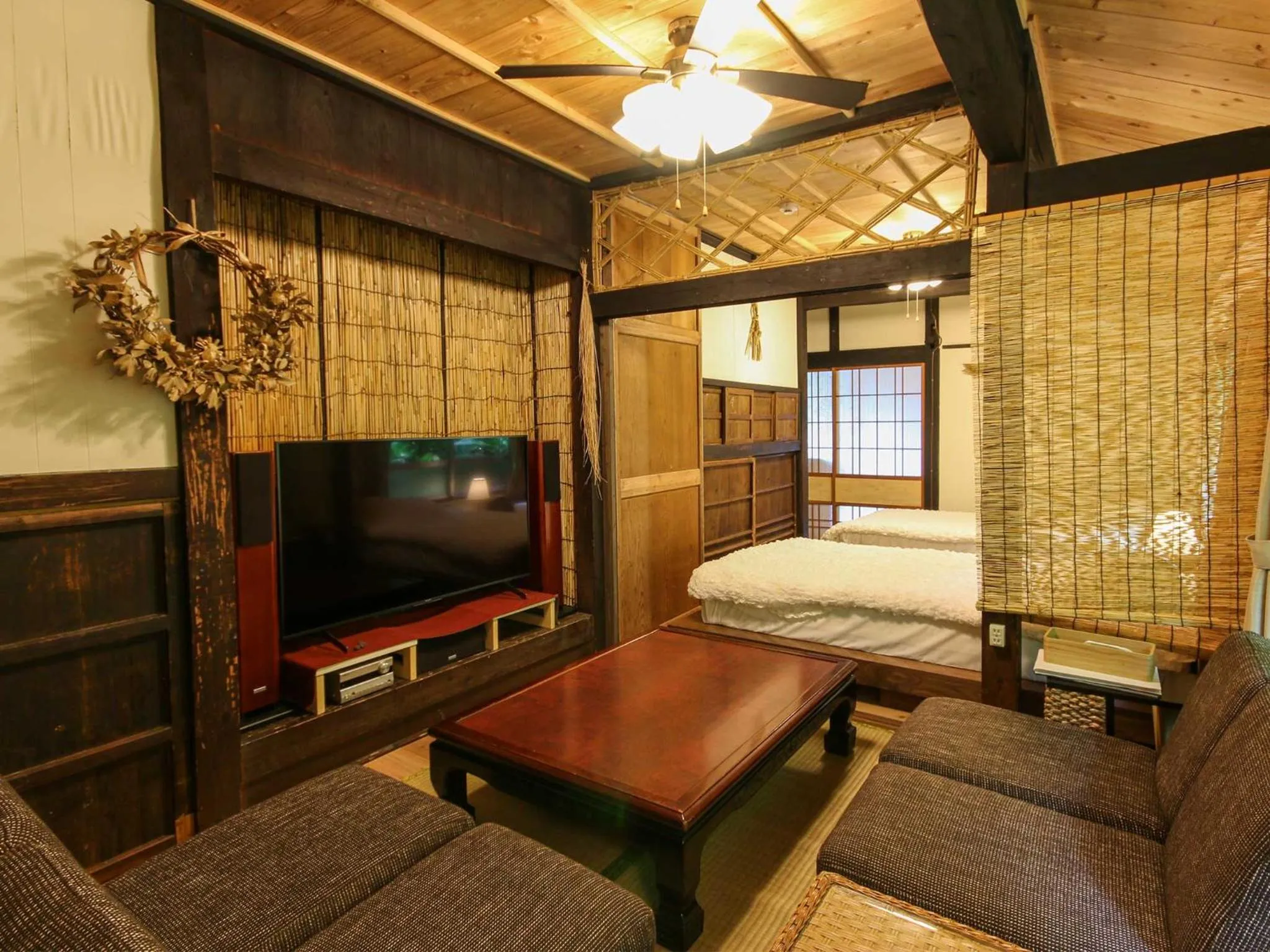 Photo of the whole room, Bed in #Nerome01 Traditional Okinawan House in Ogimi, bc