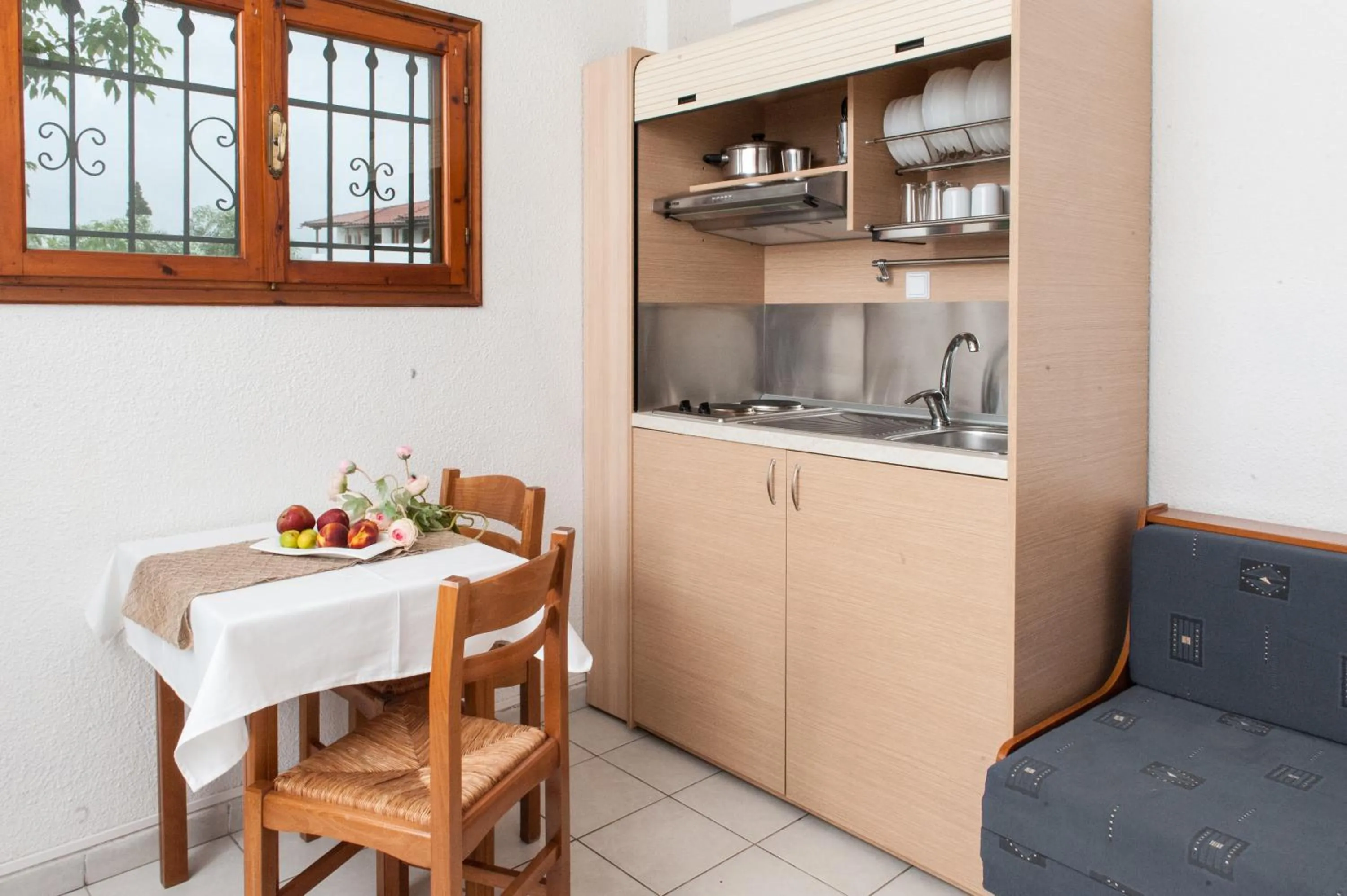 Kitchen or kitchenette in Alkinoos Beach Hotel