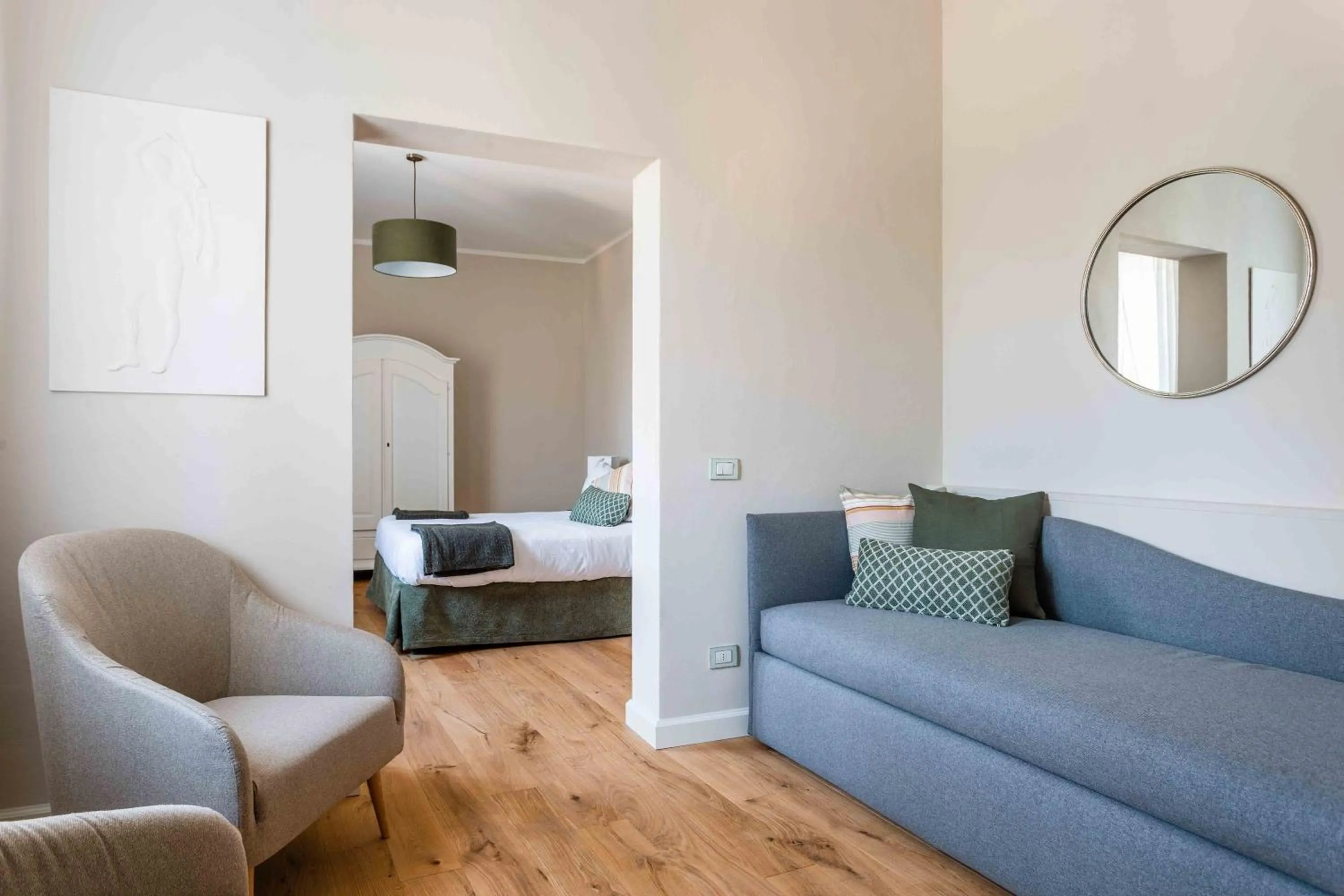 Living room, Bed in Villa Borgovecchio B&B