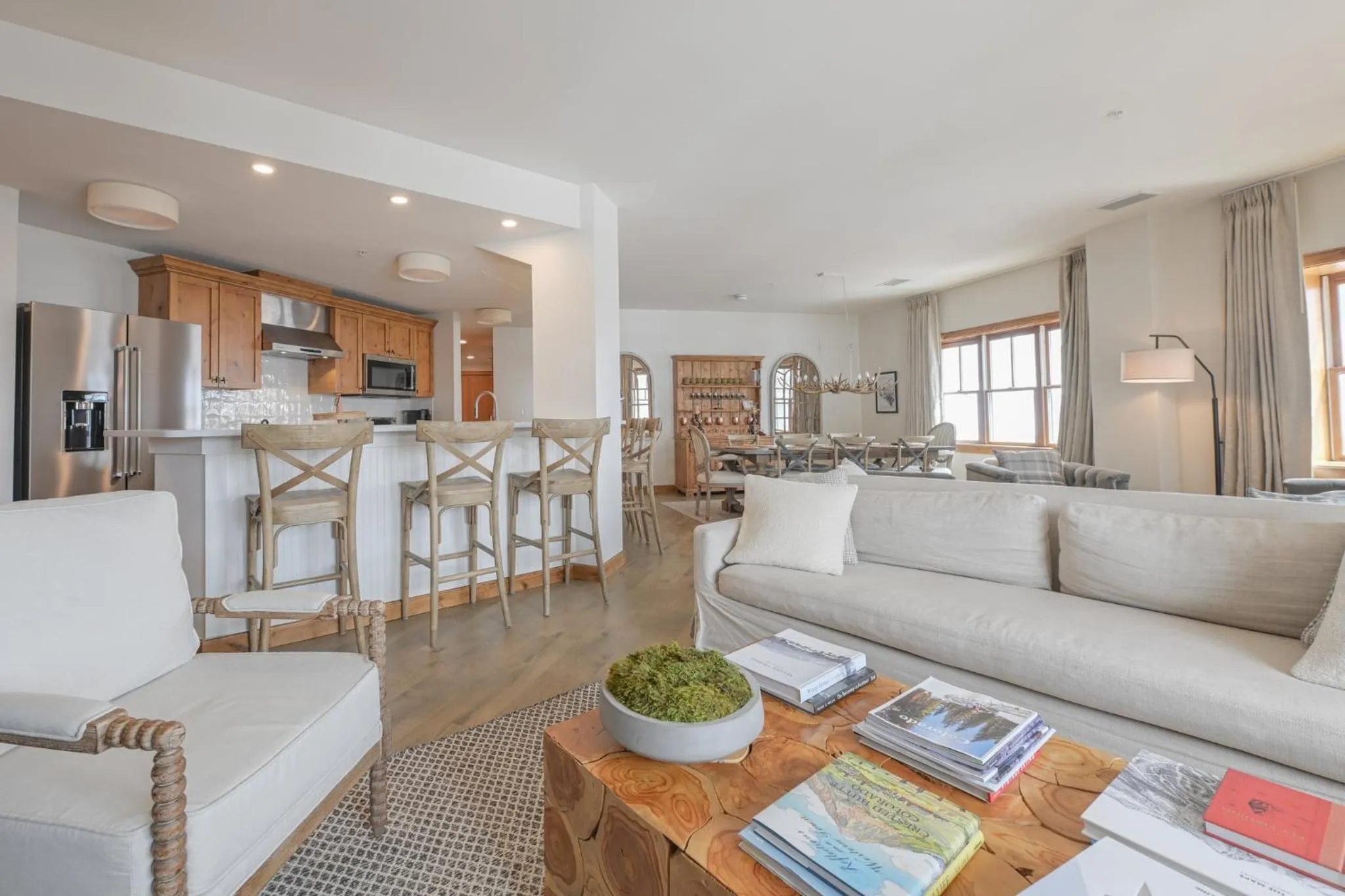 Living room in The Lodge at Mountaineer Square