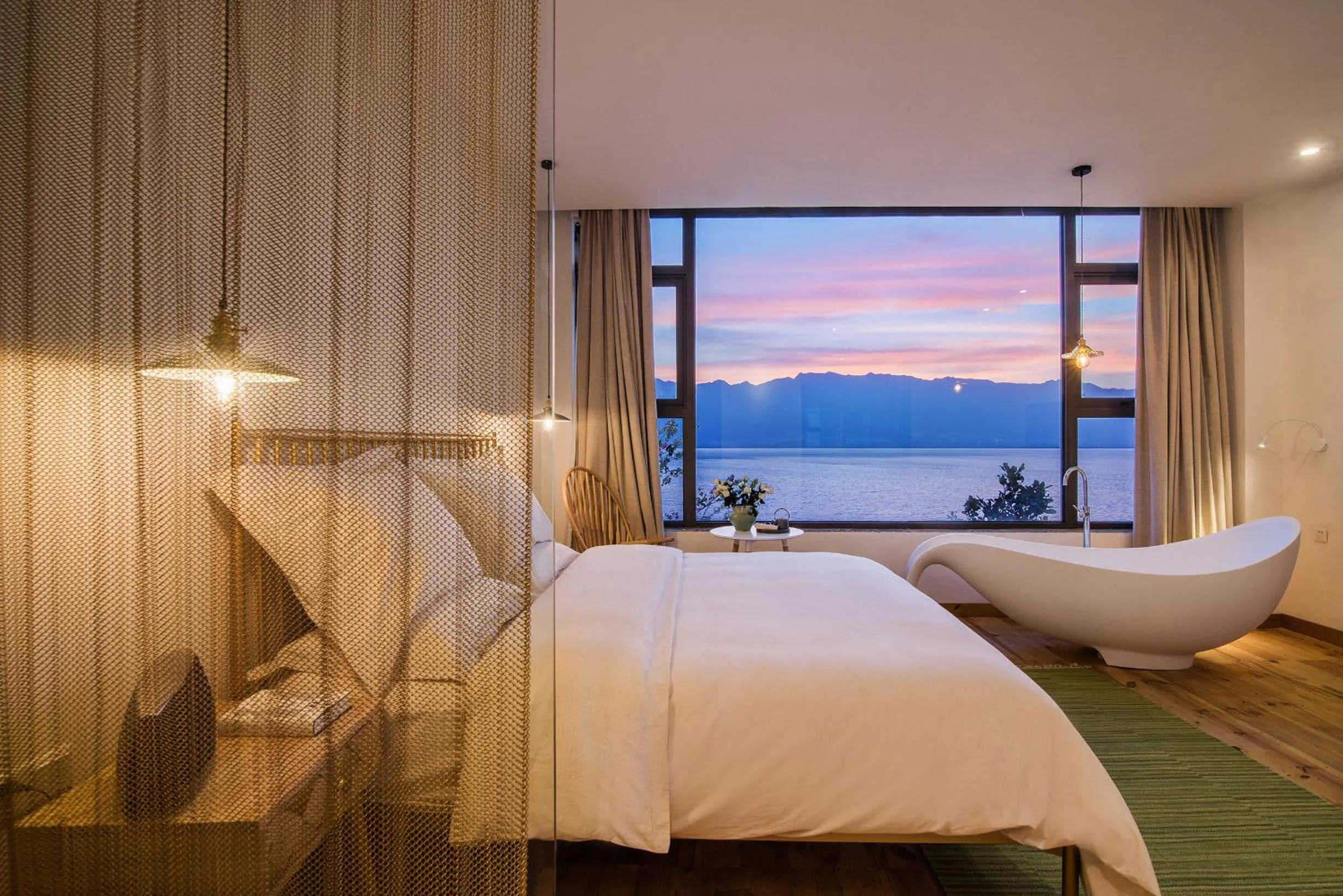 Bed in Yuanshanqing·Stone Hill Seaview Guesthouse