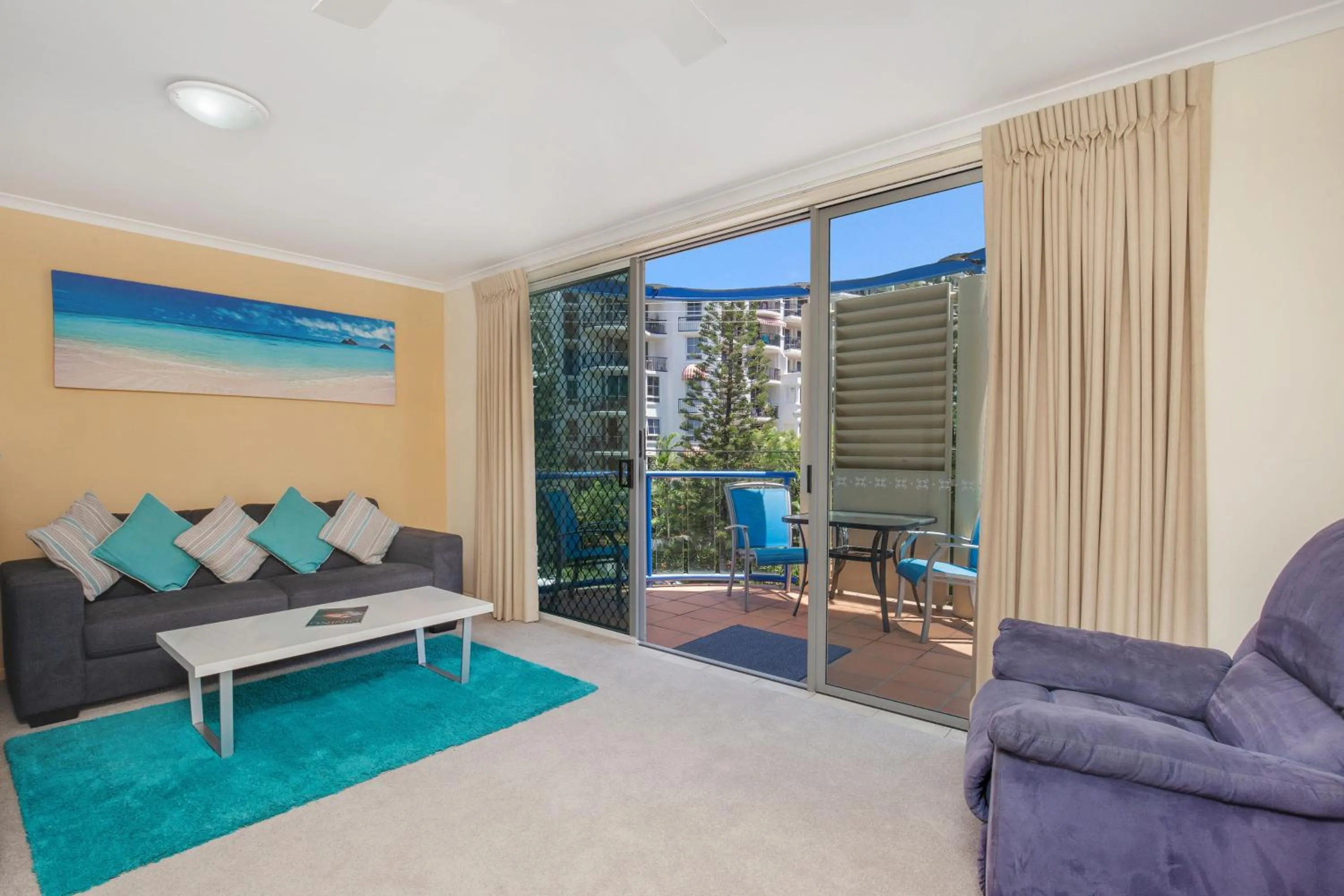 Living room in Surfers Beach Resort One
