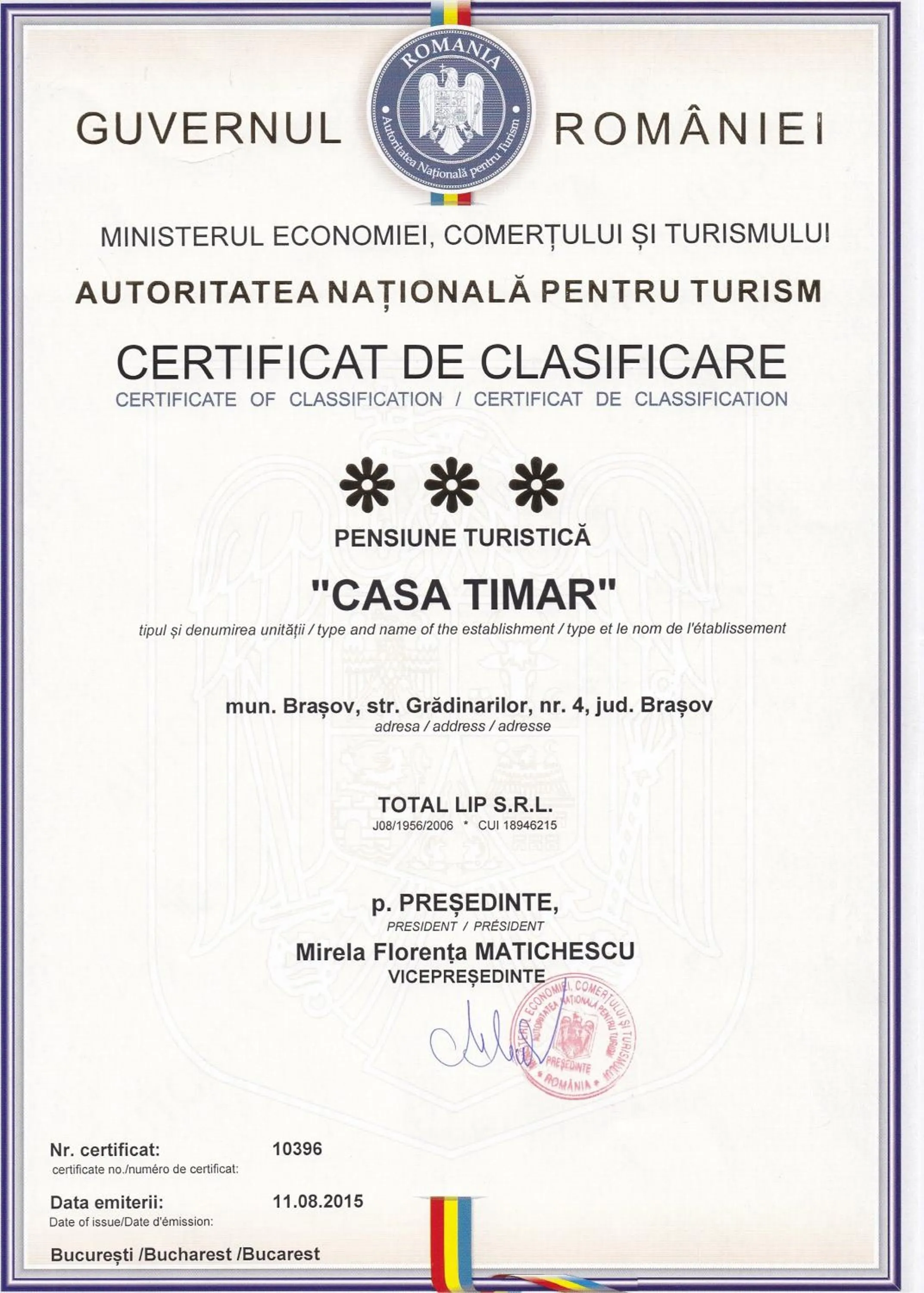 Certificate/Award in Pension Casa Timar