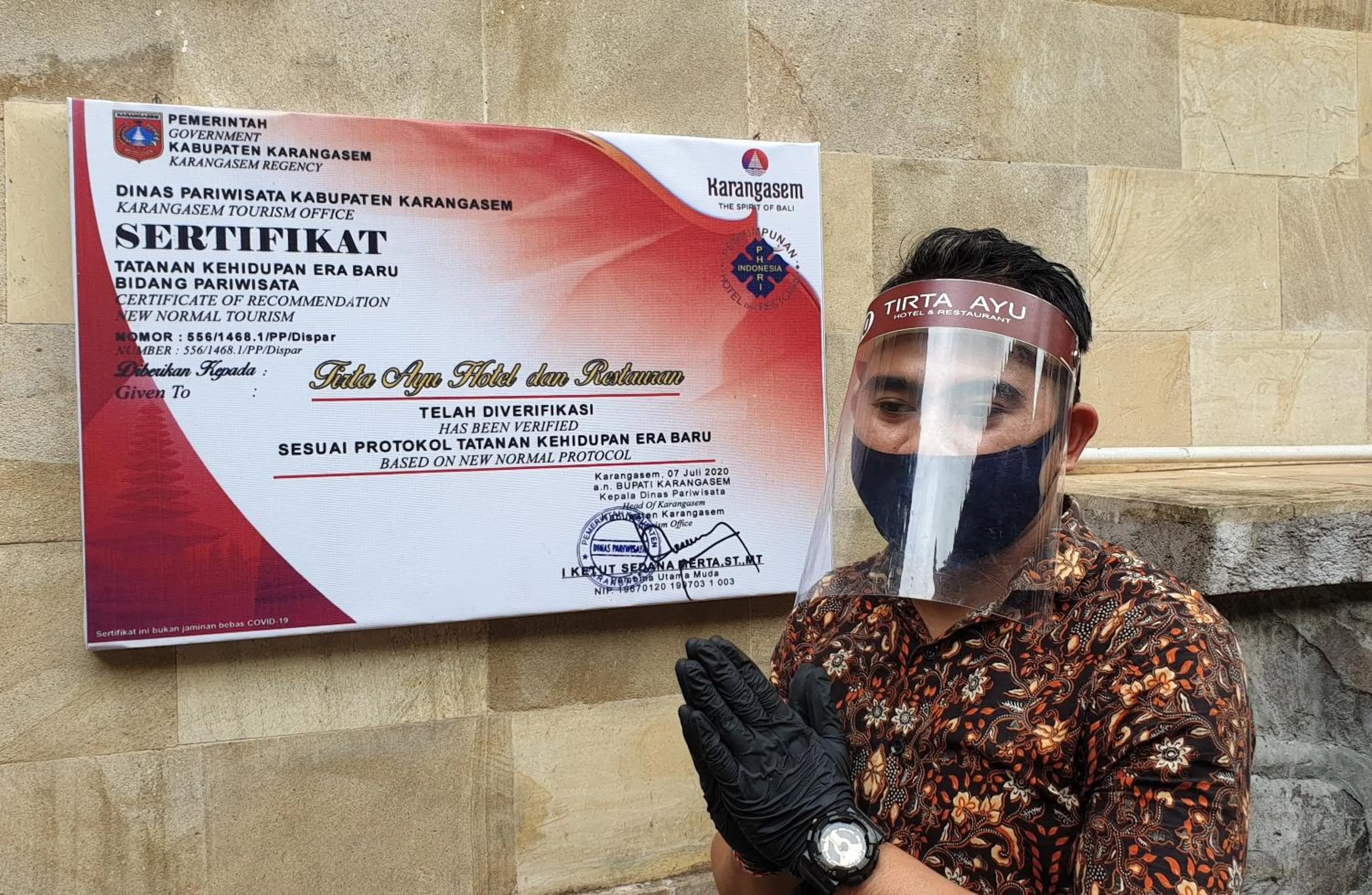 Certificate/Award in Tirta Ayu Hotel and Restaurant