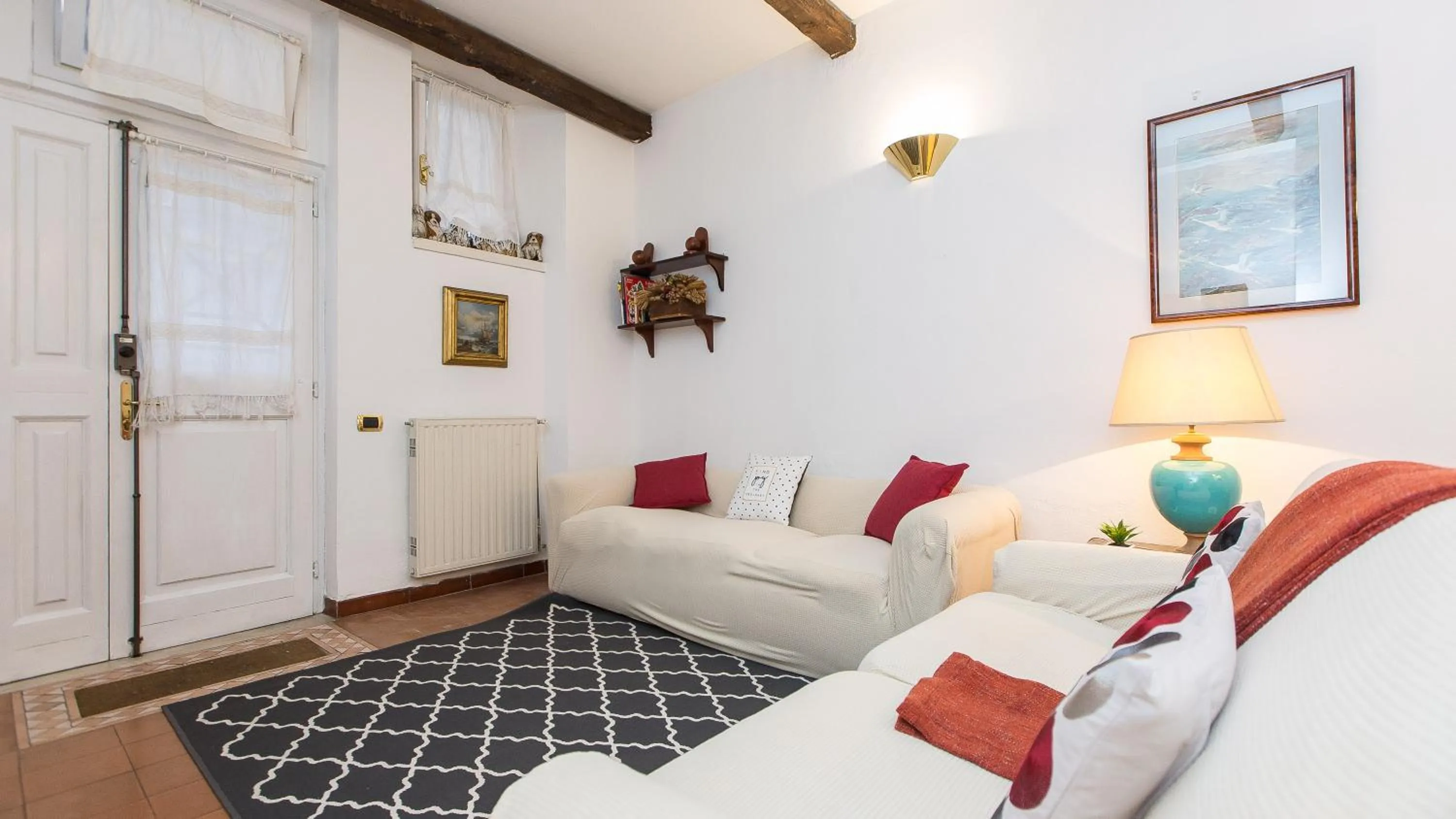 Living room, Bed in Rental in Rome Panieri Terrace