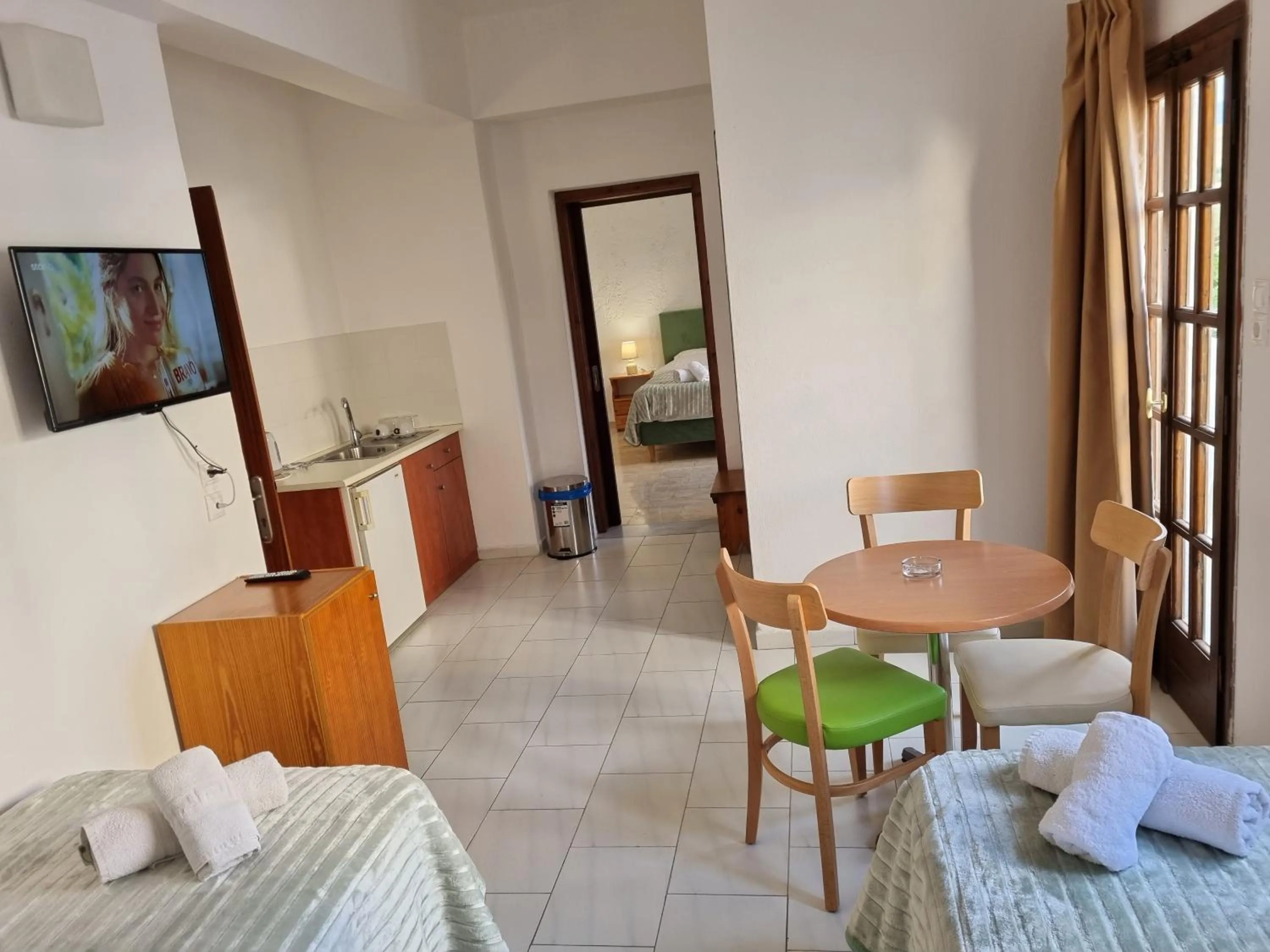 Bed in Arhodiko Hotel