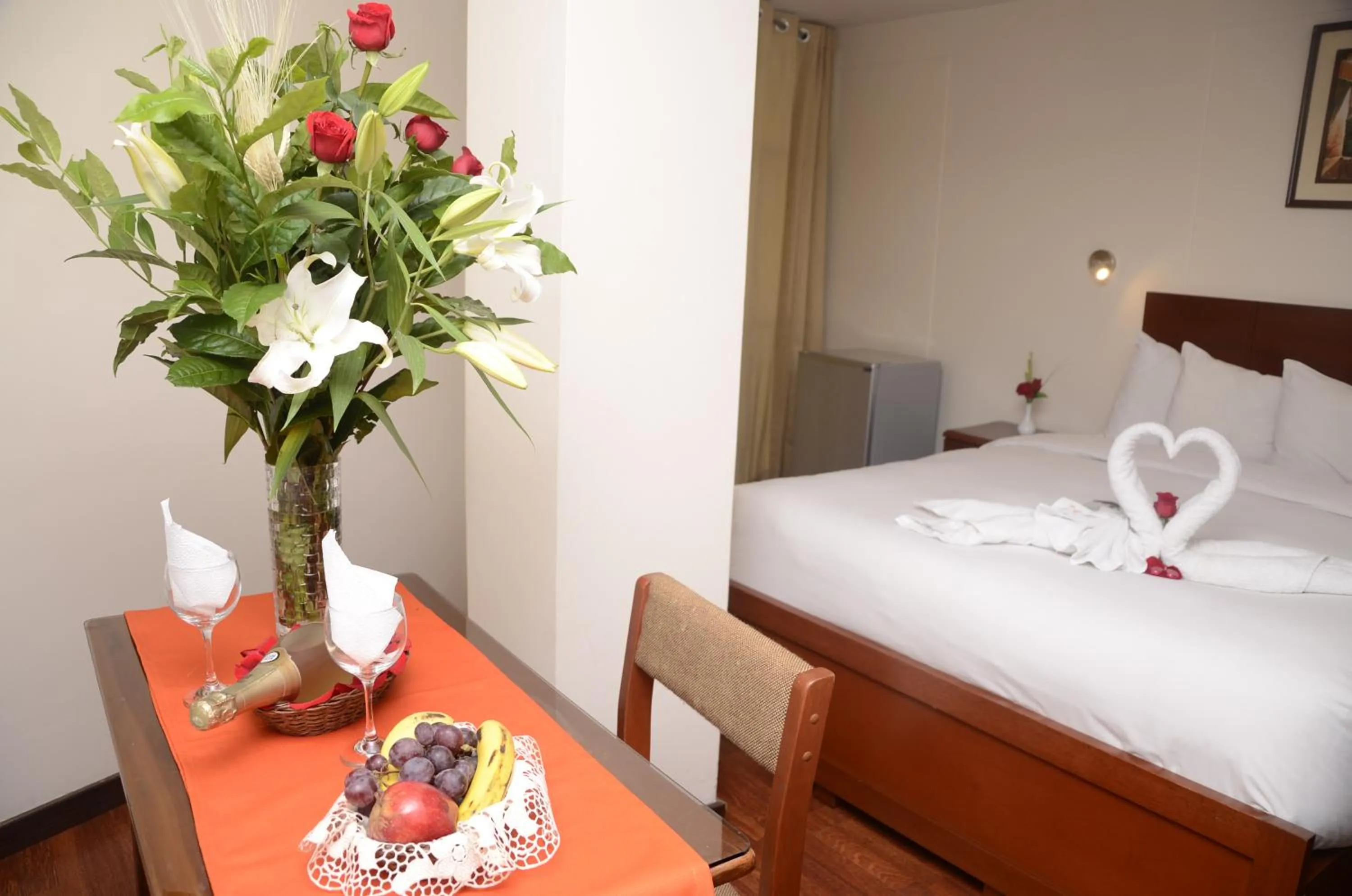 Bed in Golden Inca Hotel