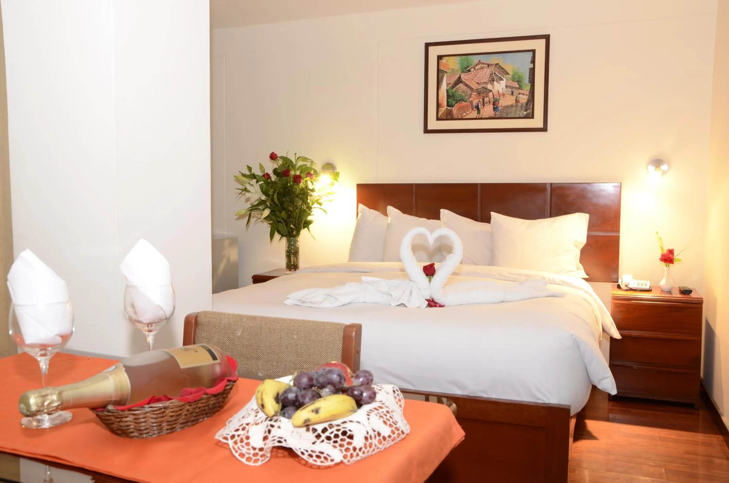 Bed in Golden Inca Hotel