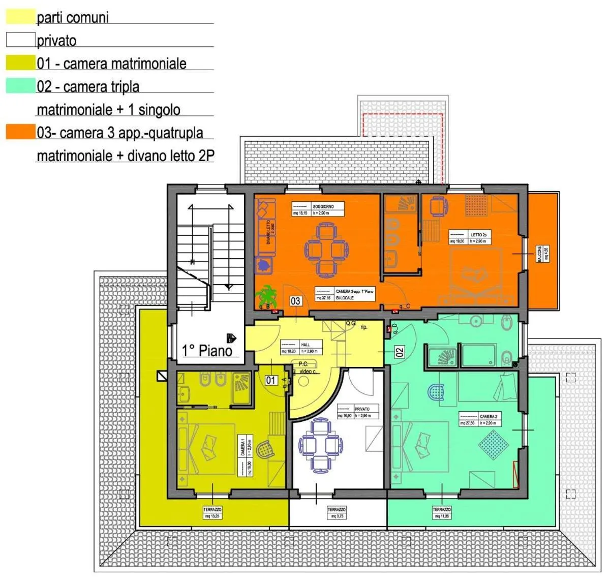 Photo of the whole room in House Degli Angeli Rooms