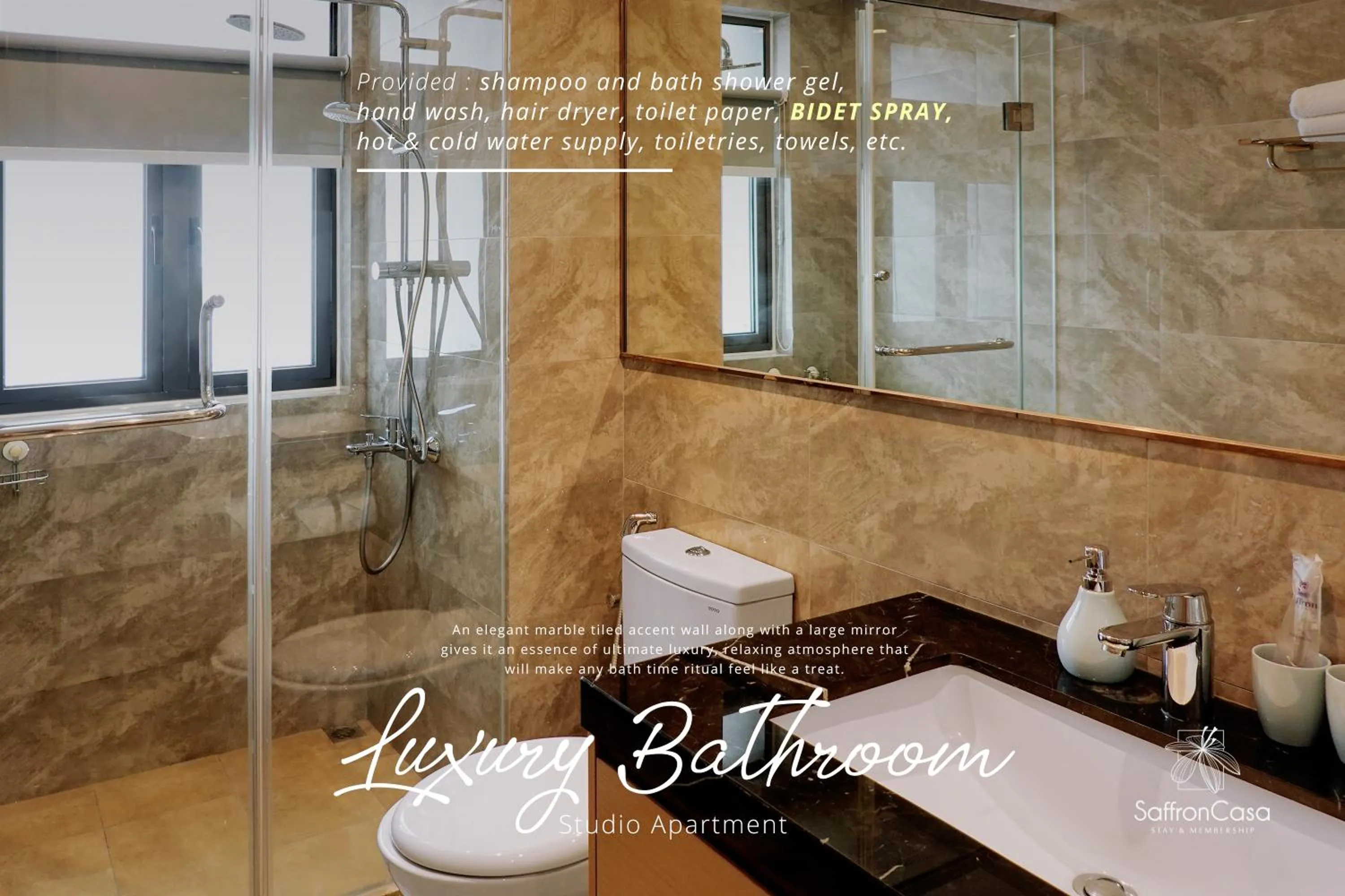 Bathroom in R&F Princess Cove JB By SaffronCasa JB