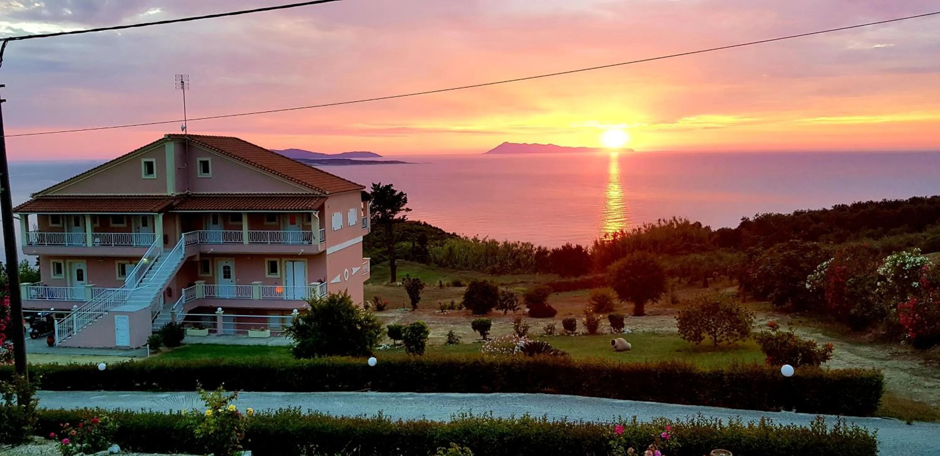 Sunset in Nikos Apartments Corfu