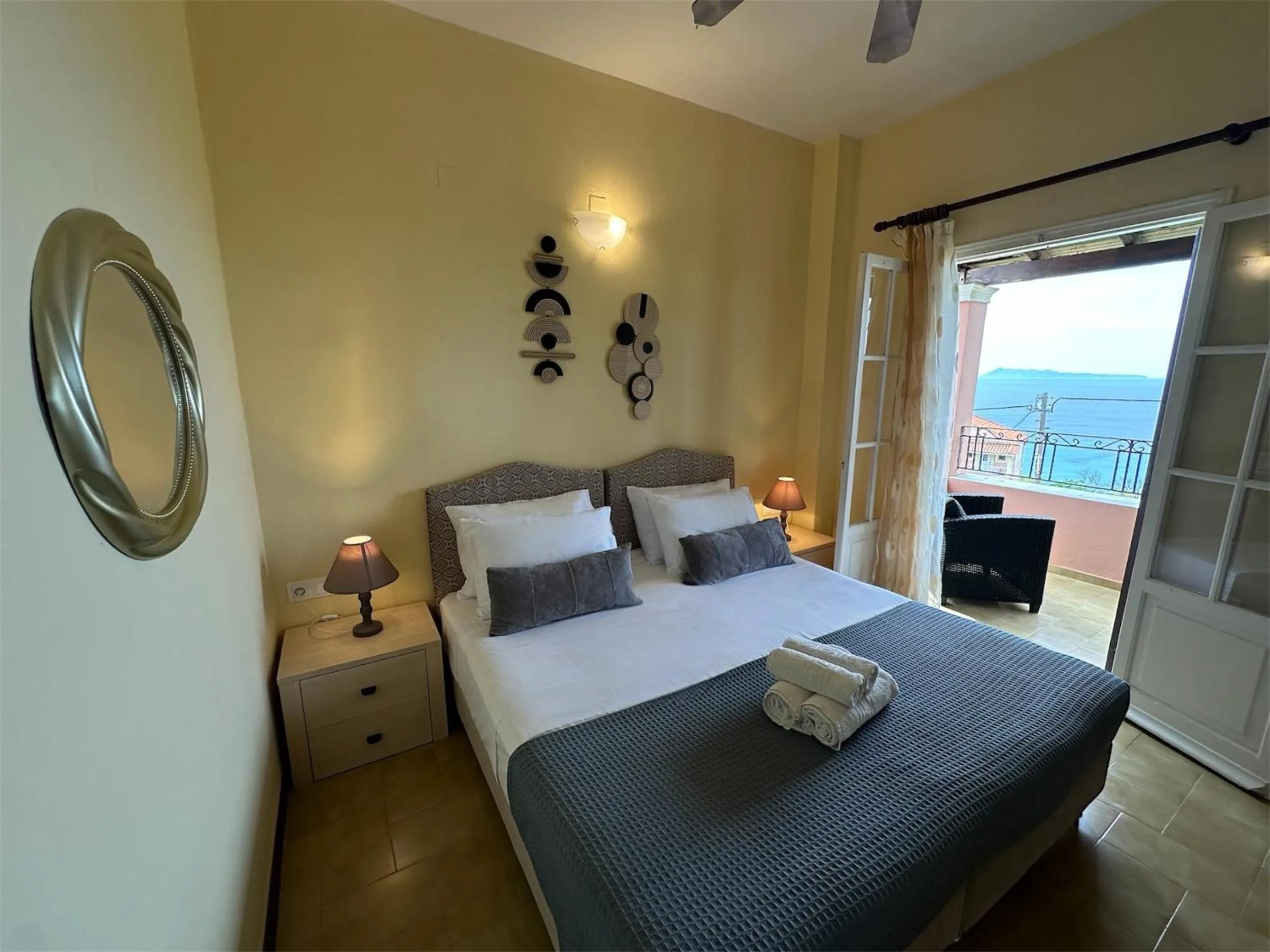 Bed in Nikos Apartments Corfu