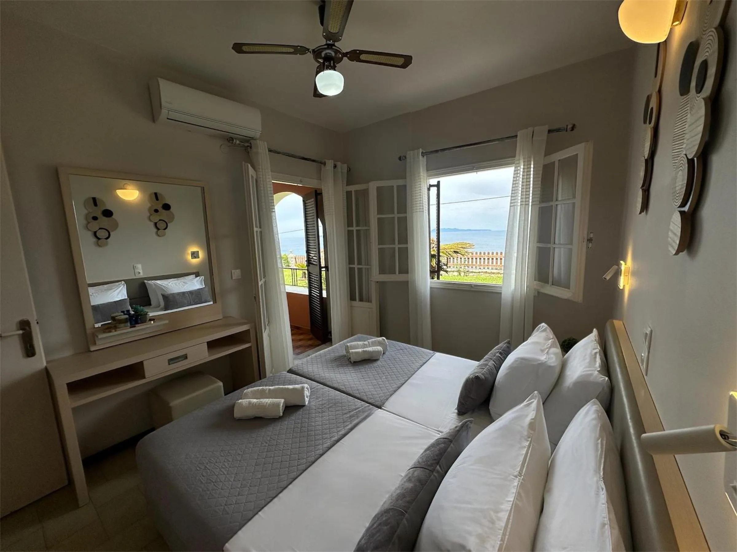 Bed in Nikos Apartments Corfu