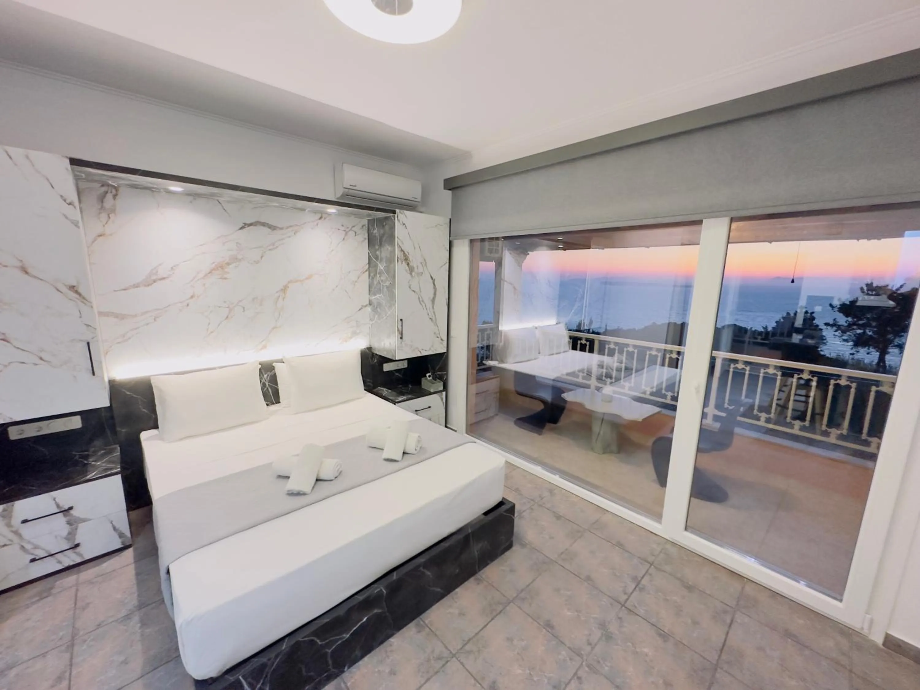 Bed in Nikos Apartments Corfu