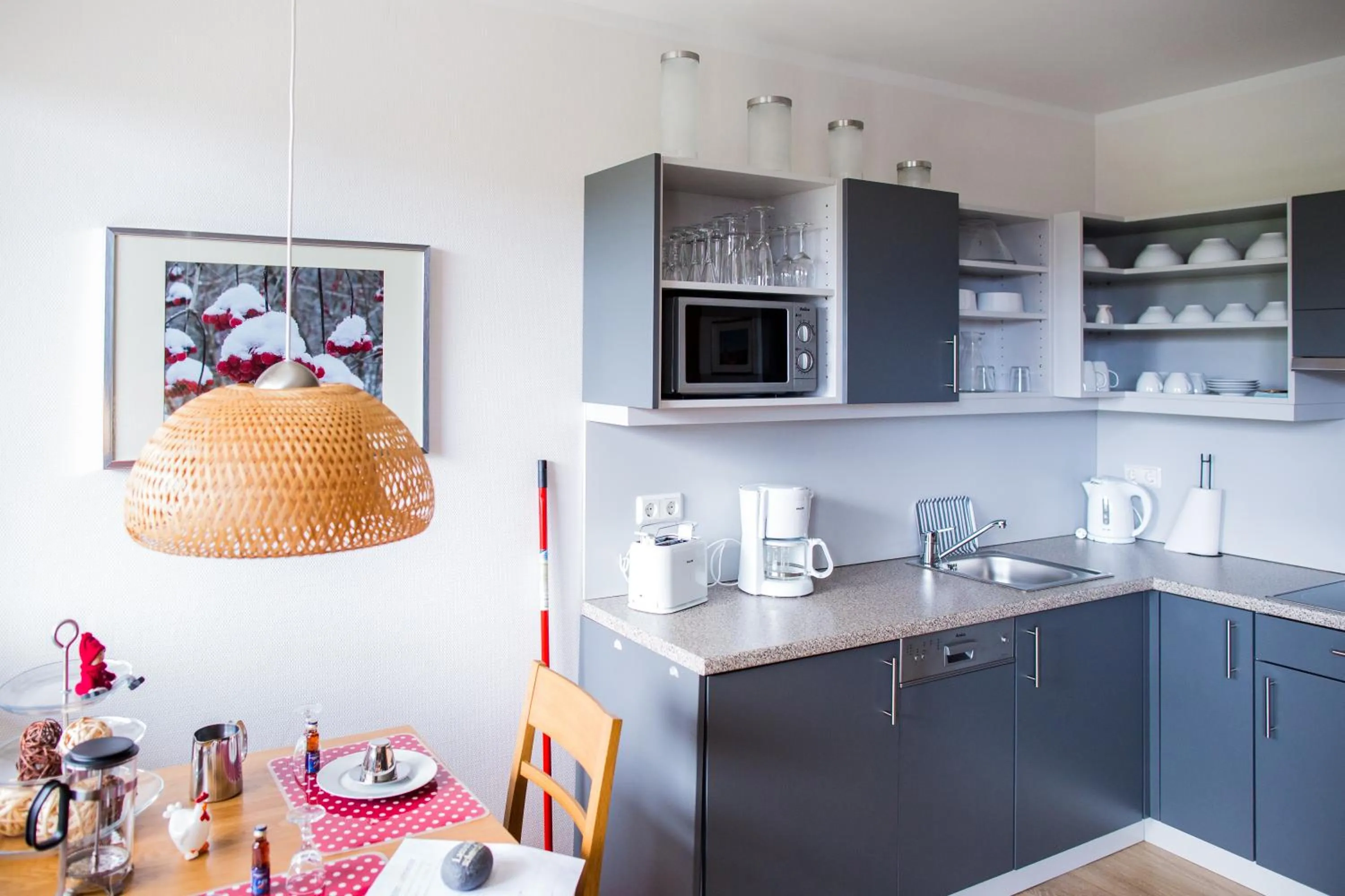 Kitchen or kitchenette in Ferienwohnanlage Prinzenhof