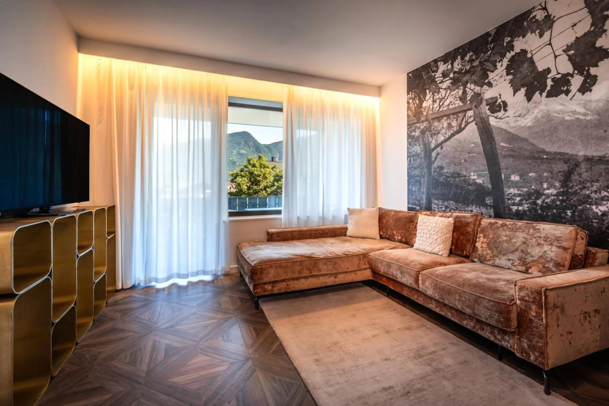 Living room in goldfinger + suites