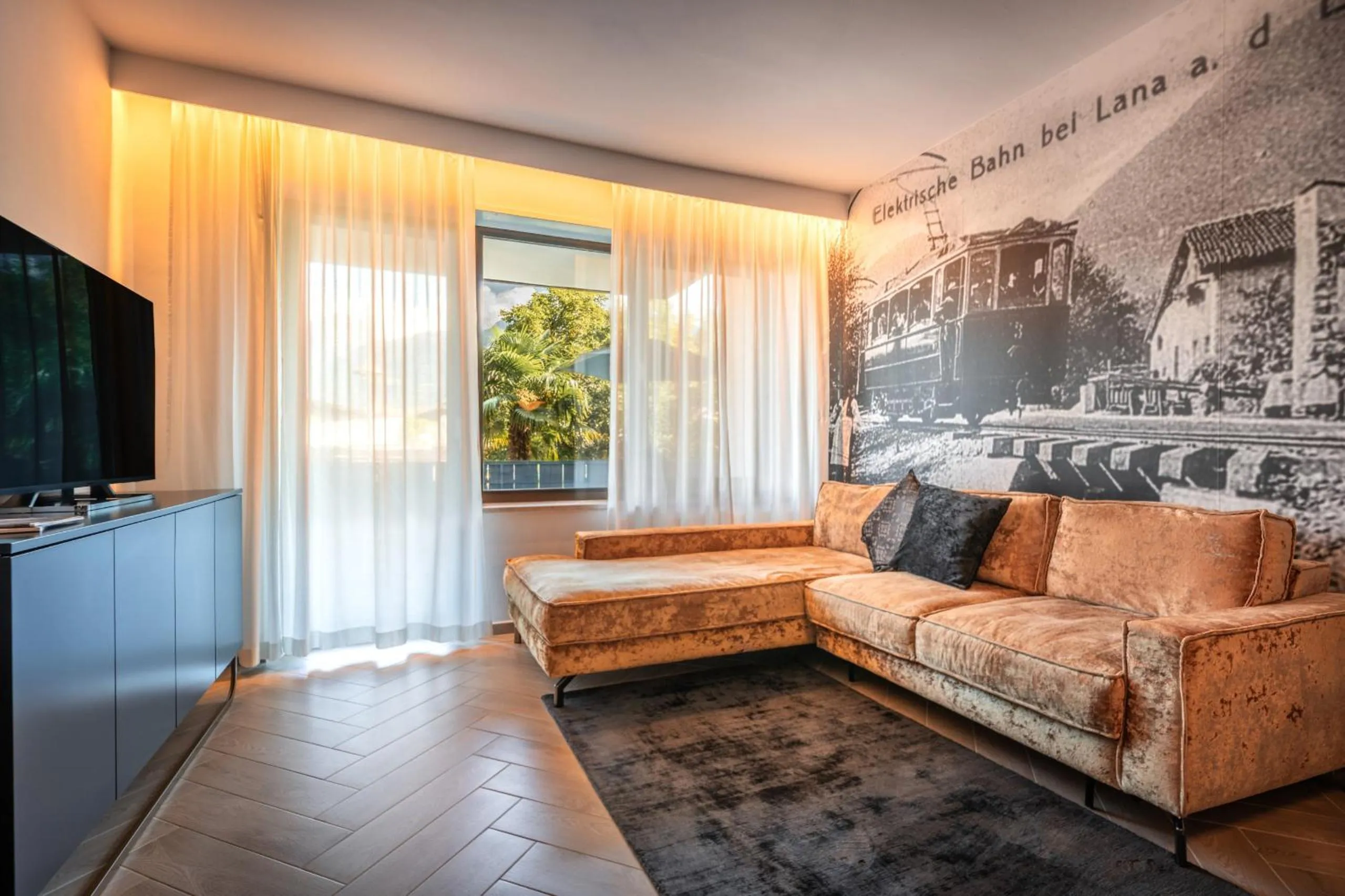 Living room in goldfinger + suites