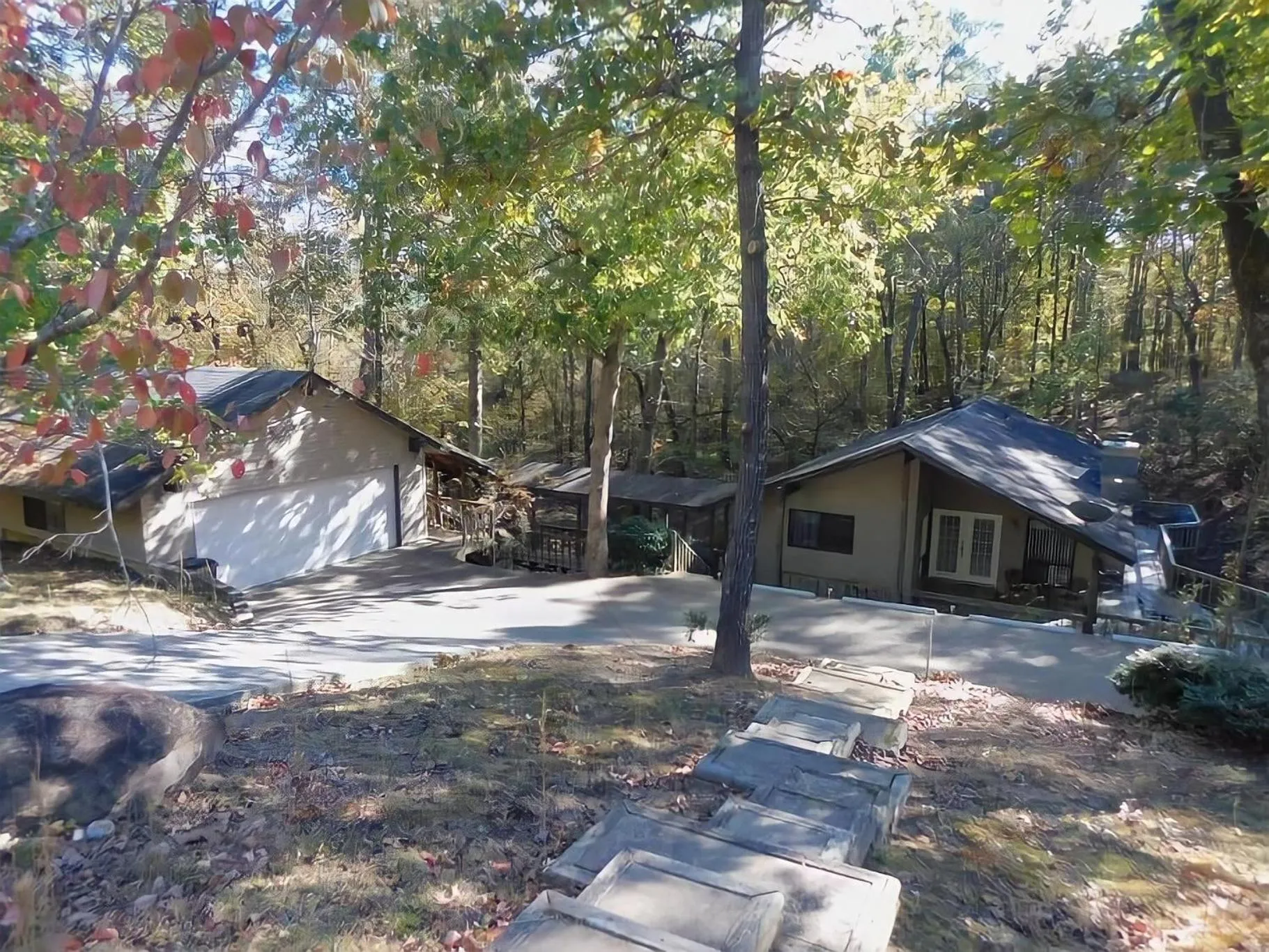 Property building in Secluded Home with Mini Waterfall and a Creek in Hot Springs